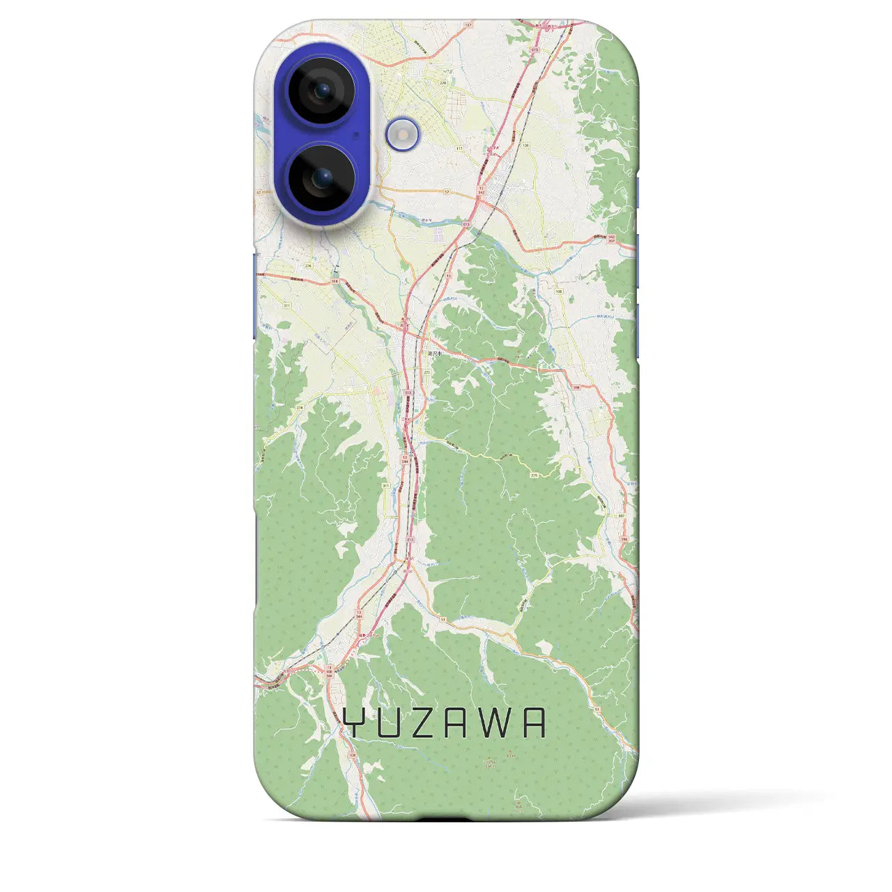 【湯沢(秋田県)】地図柄iPhoneケース(バックカバータイプ)ナチュラル・iPhone 16 Pro Max 用