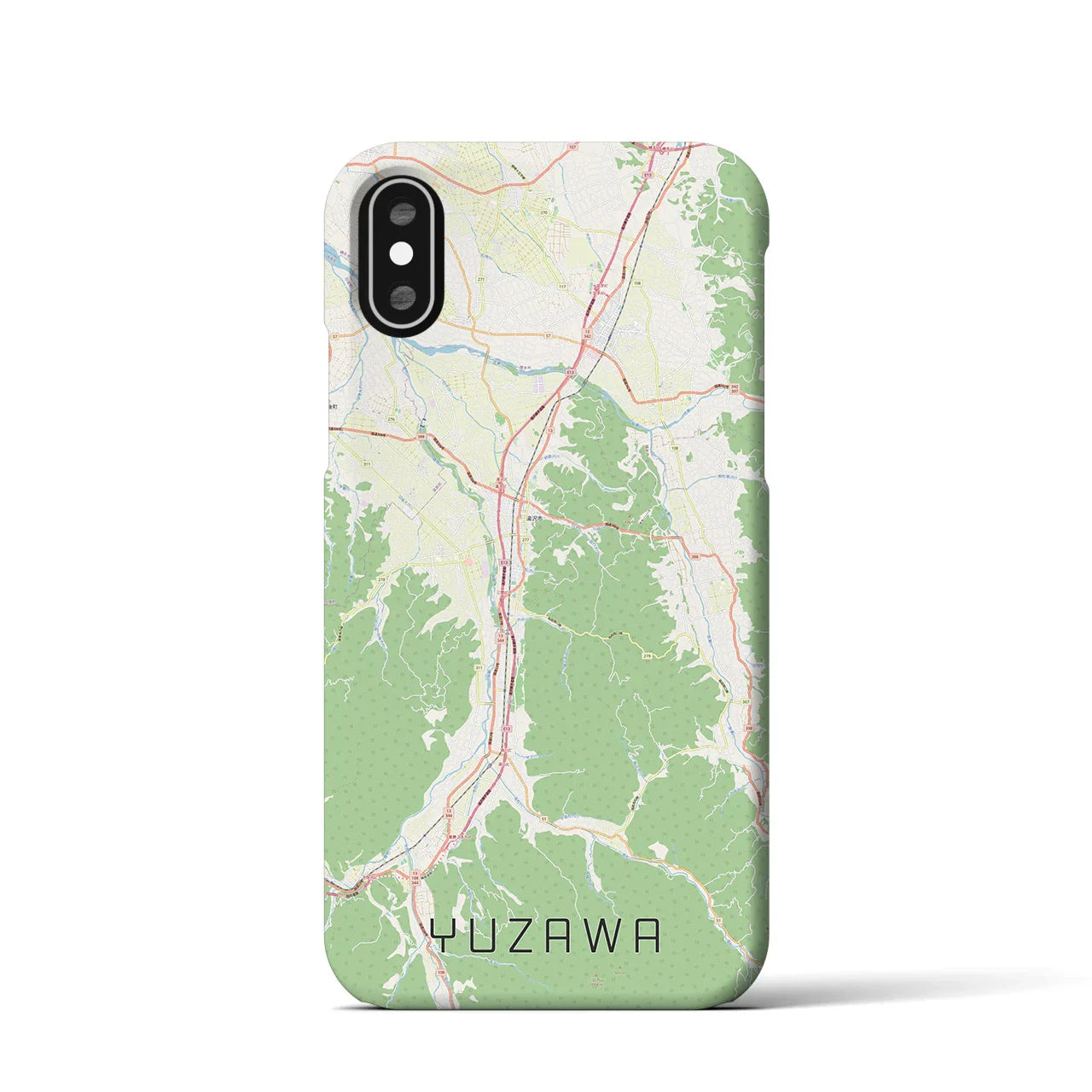 【湯沢(秋田県)】地図柄iPhoneケース(バックカバータイプ)