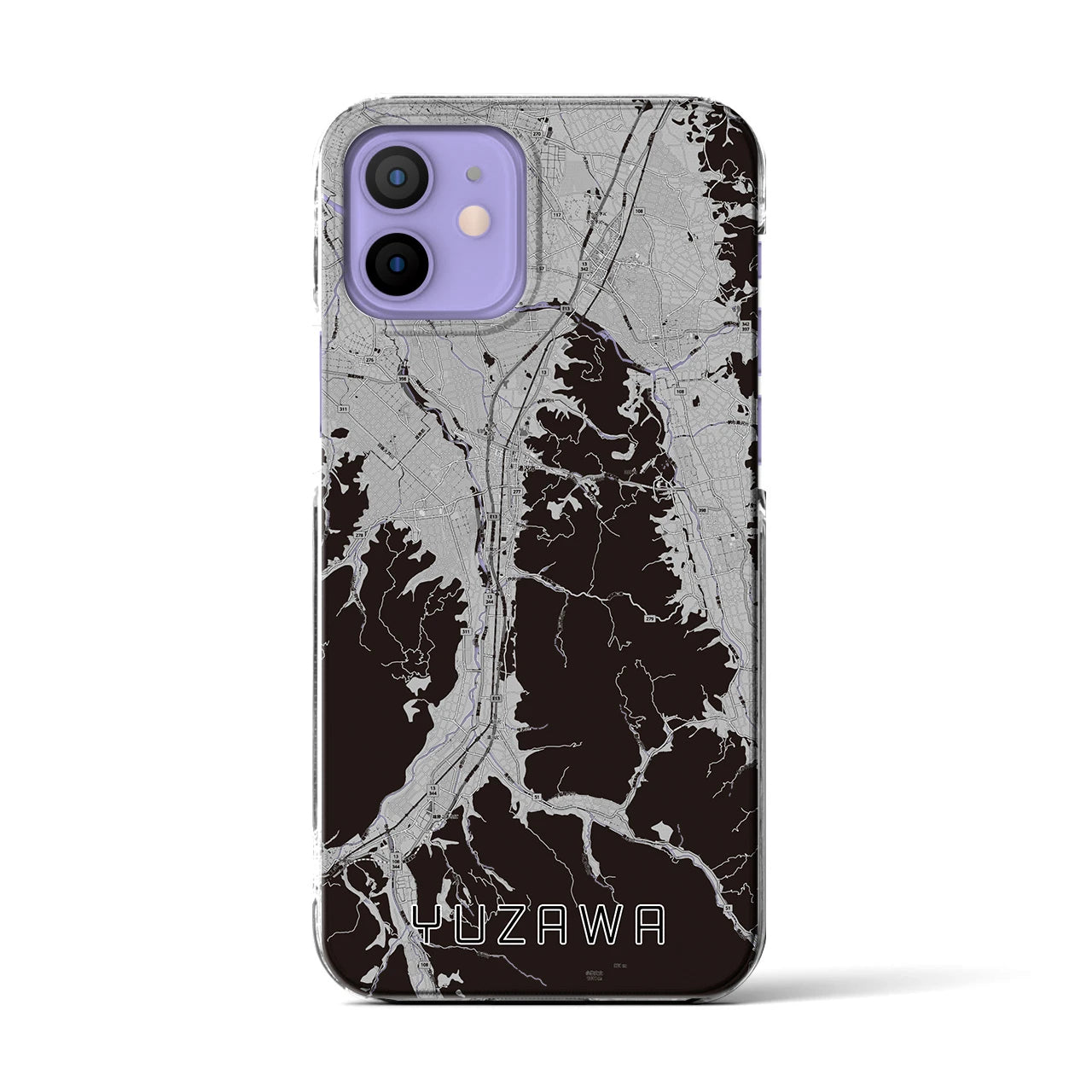 【湯沢(秋田県)】地図柄iPhoneケース(クリアタイプ)