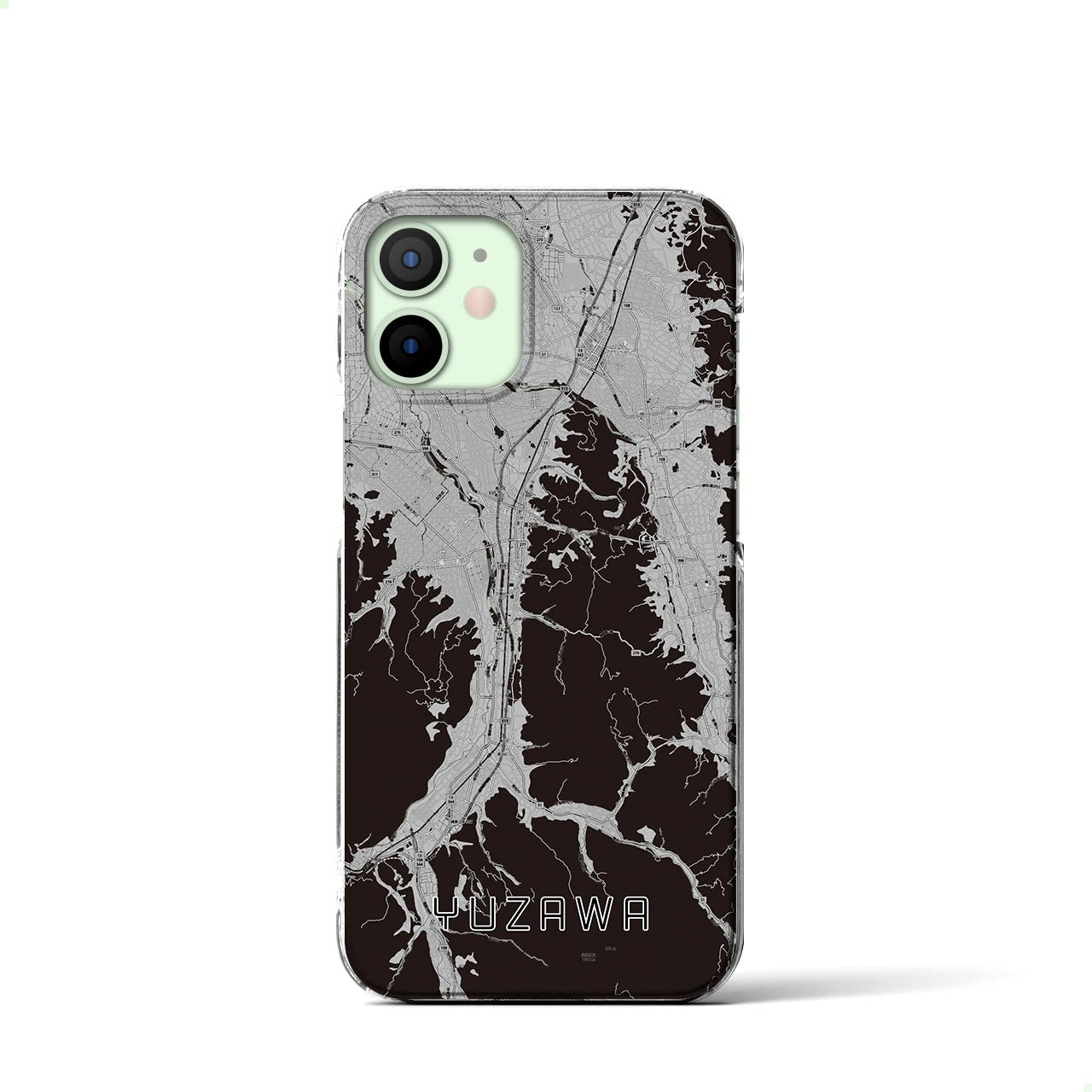 【湯沢(秋田県)】地図柄iPhoneケース(クリアタイプ)