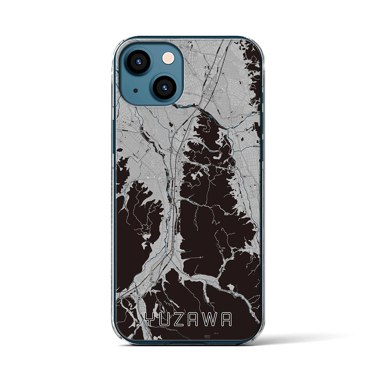 【湯沢(秋田県)】地図柄iPhoneケース(クリアタイプ)