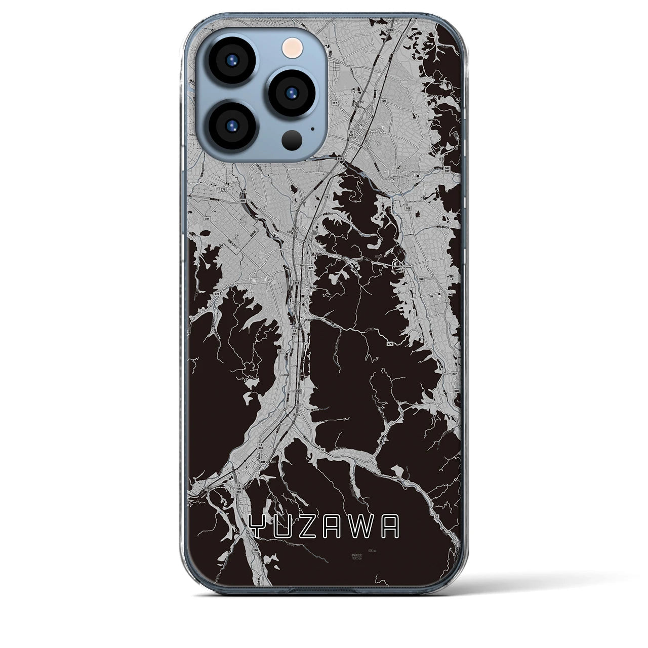 【湯沢(秋田県)】地図柄iPhoneケース(クリアタイプ)