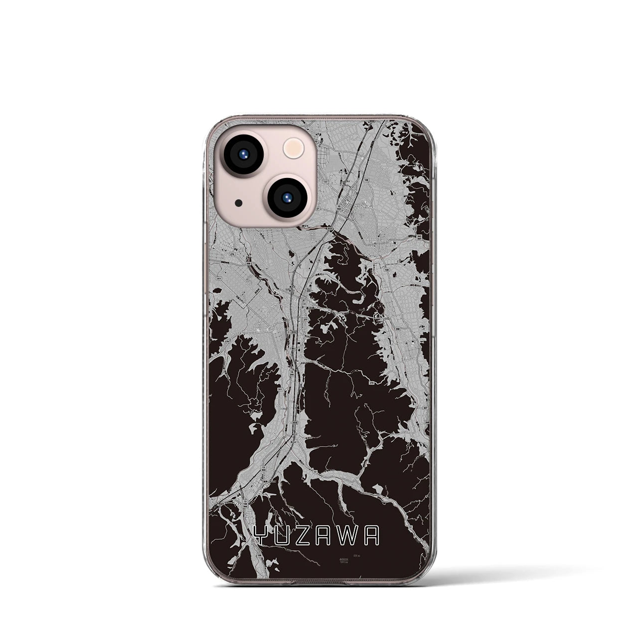 【湯沢(秋田県)】地図柄iPhoneケース(クリアタイプ)