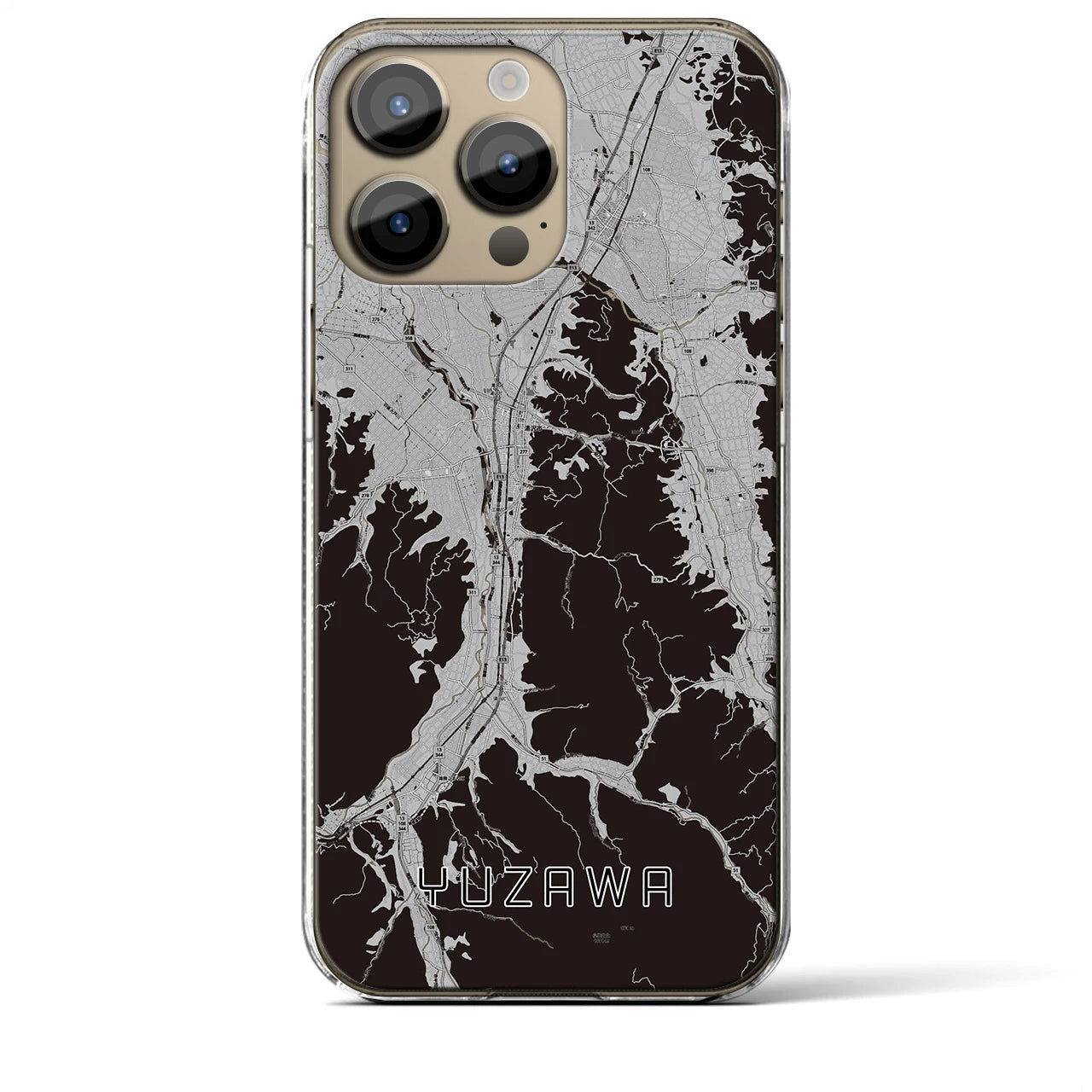 【湯沢(秋田県)】地図柄iPhoneケース(クリアタイプ)