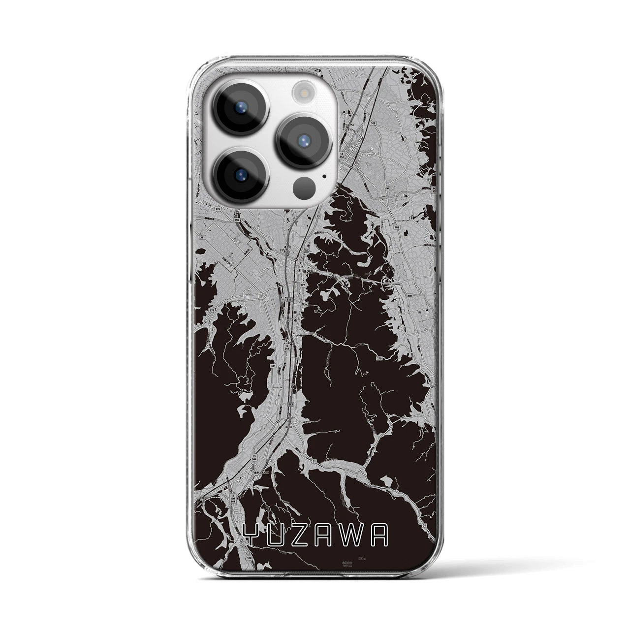 【湯沢(秋田県)】地図柄iPhoneケース(クリアタイプ)