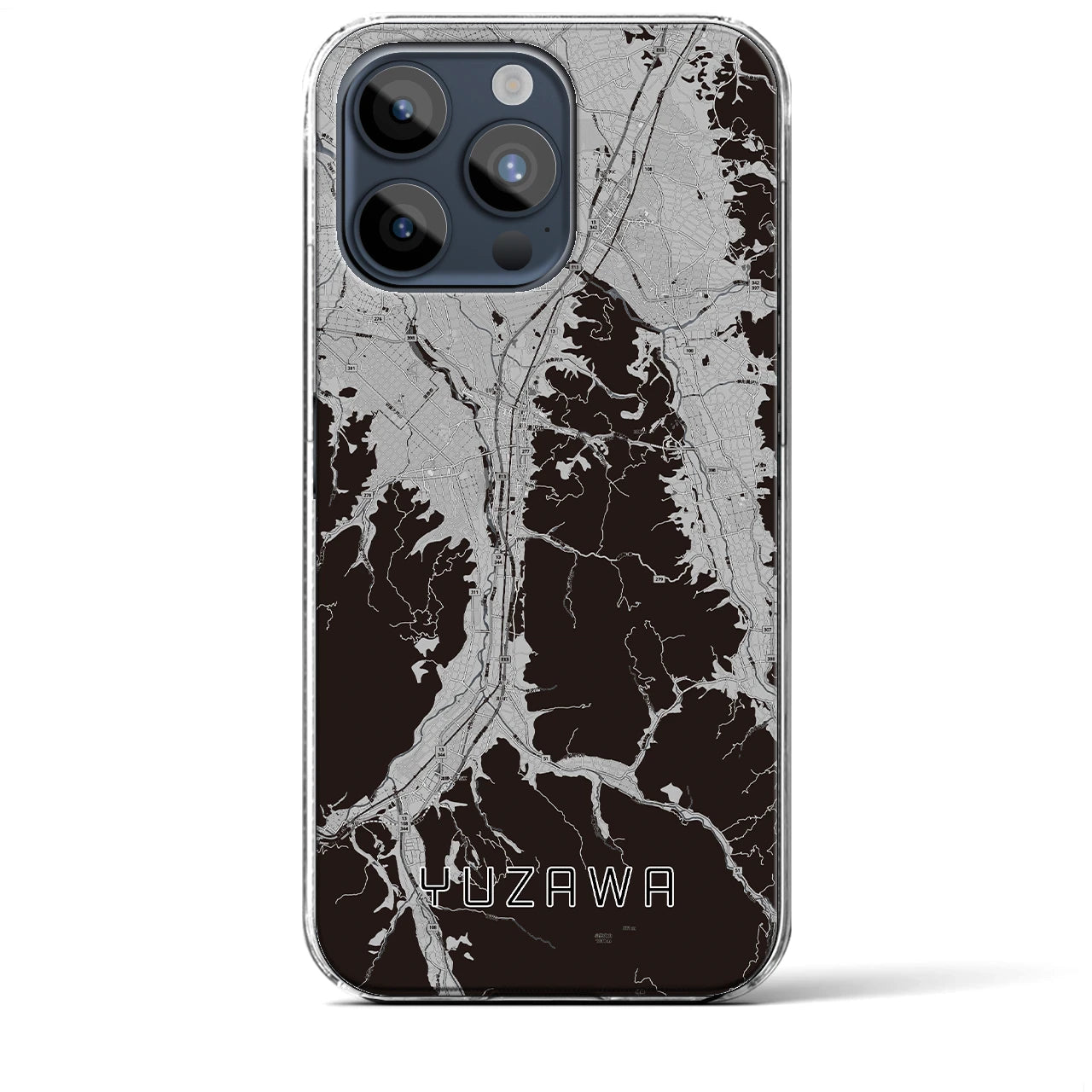 【湯沢(秋田県)】地図柄iPhoneケース(クリアタイプ)