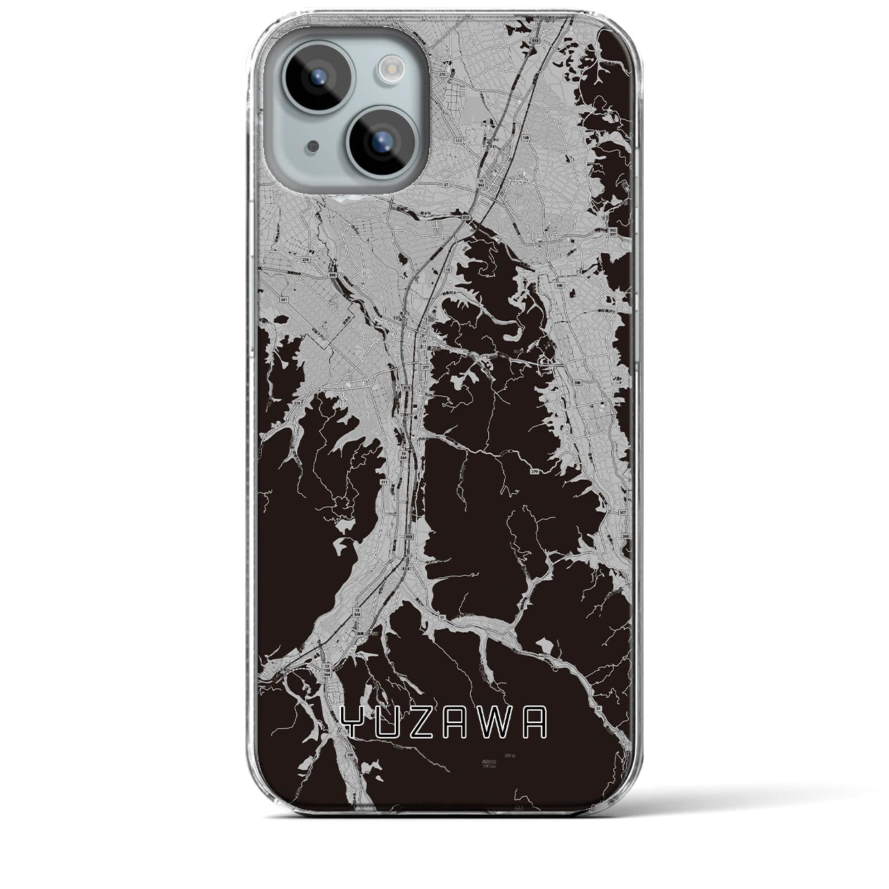 【湯沢(秋田県)】地図柄iPhoneケース(クリアタイプ)