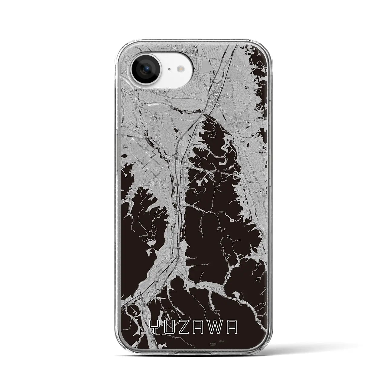 【湯沢(秋田県)】地図柄iPhoneケース(クリアタイプ)