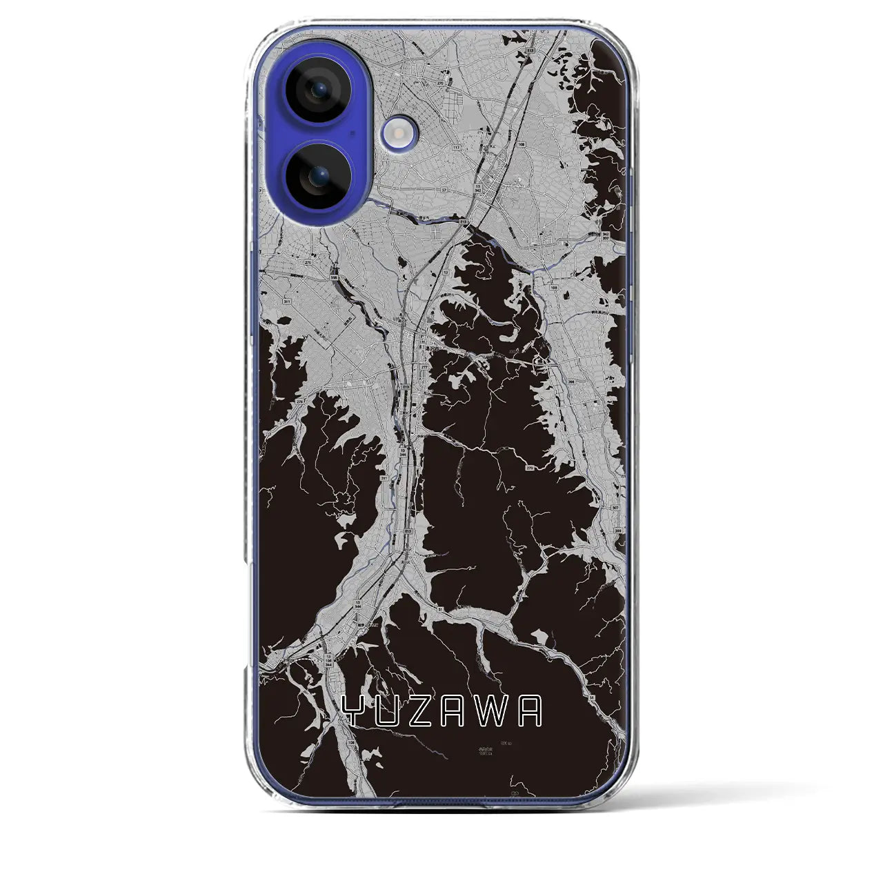 【湯沢(秋田県)】地図柄iPhoneケース(クリアタイプ)