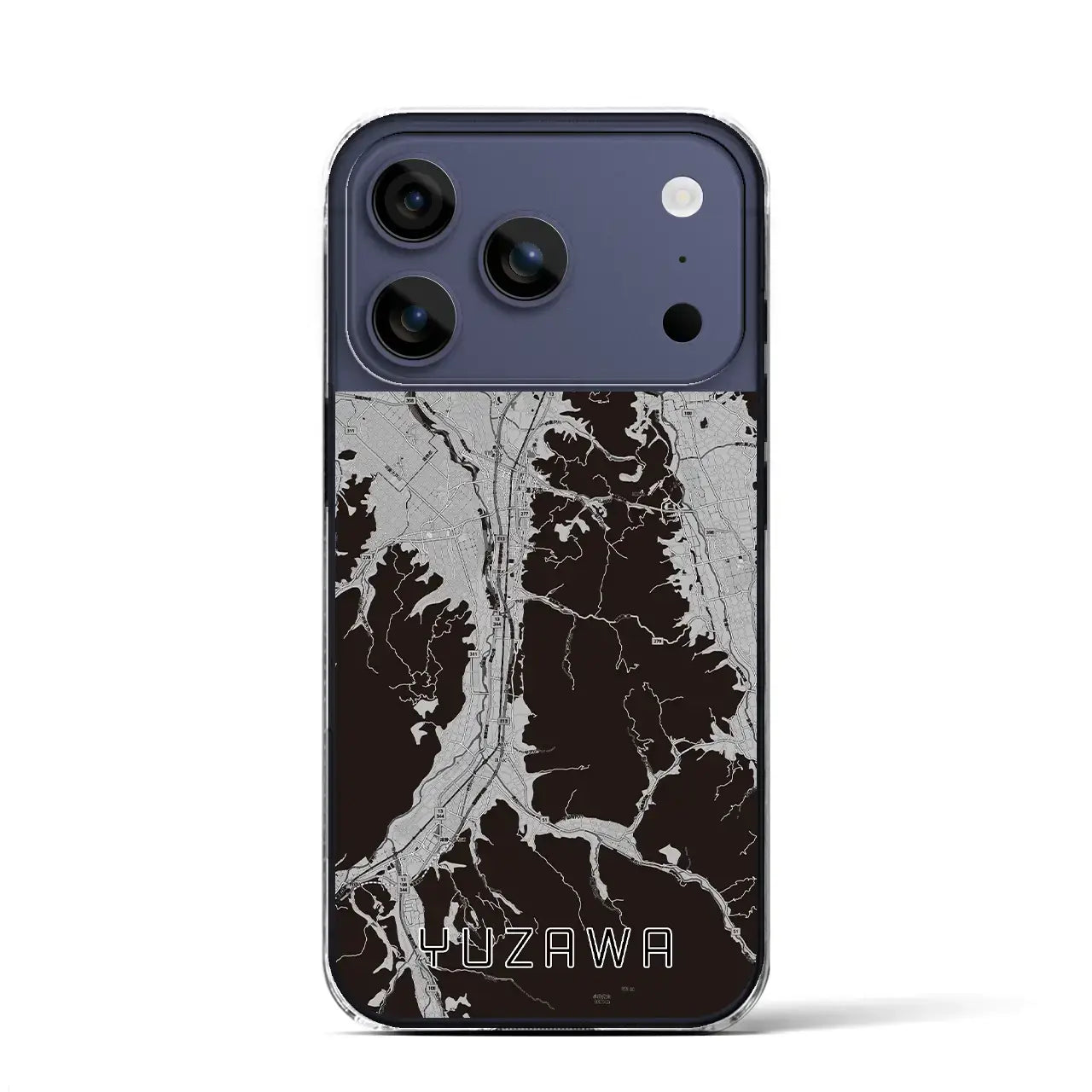 【湯沢(秋田県)】地図柄iPhoneケース(クリアタイプ)