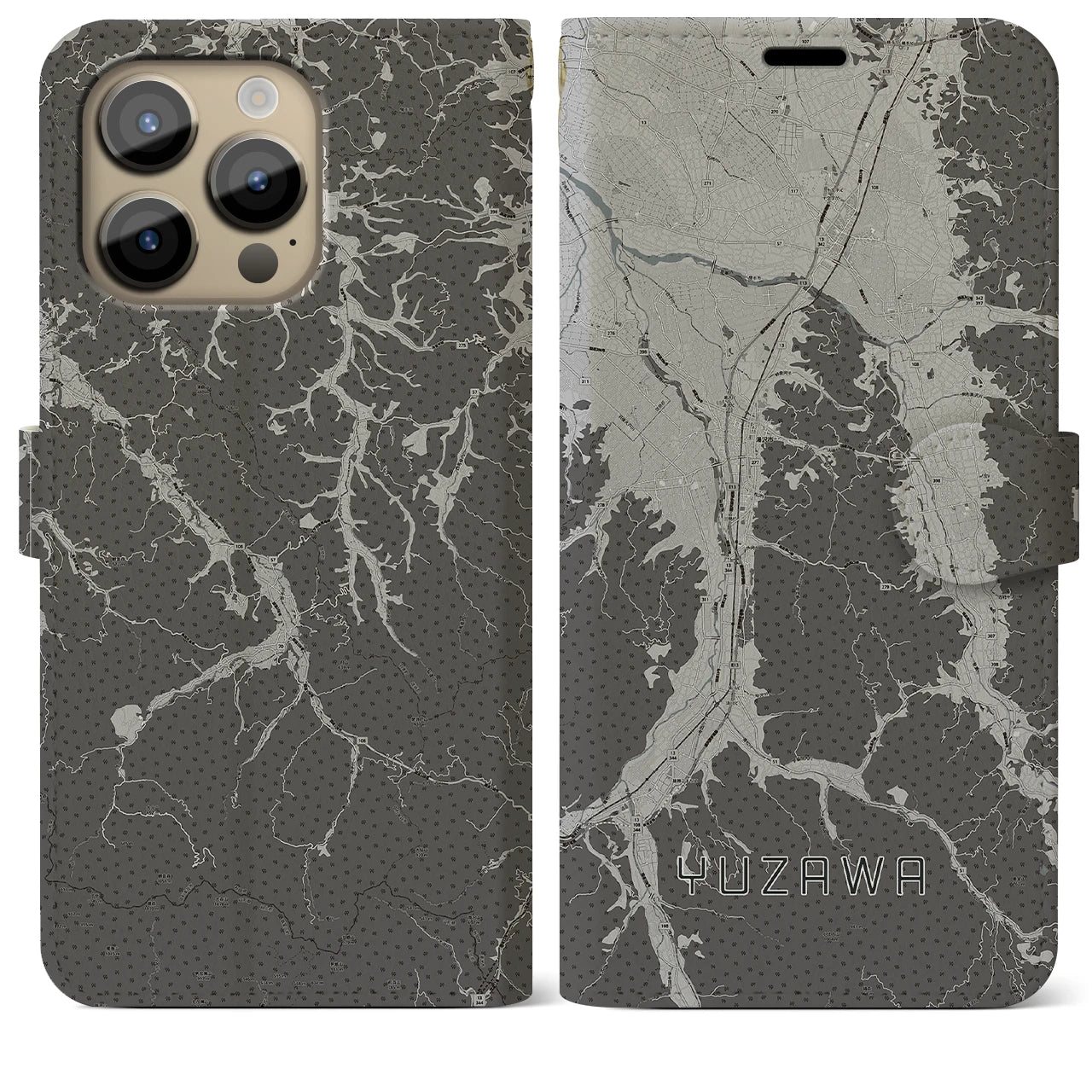 【湯沢(秋田県)】地図柄iPhoneケース(手帳タイプ)