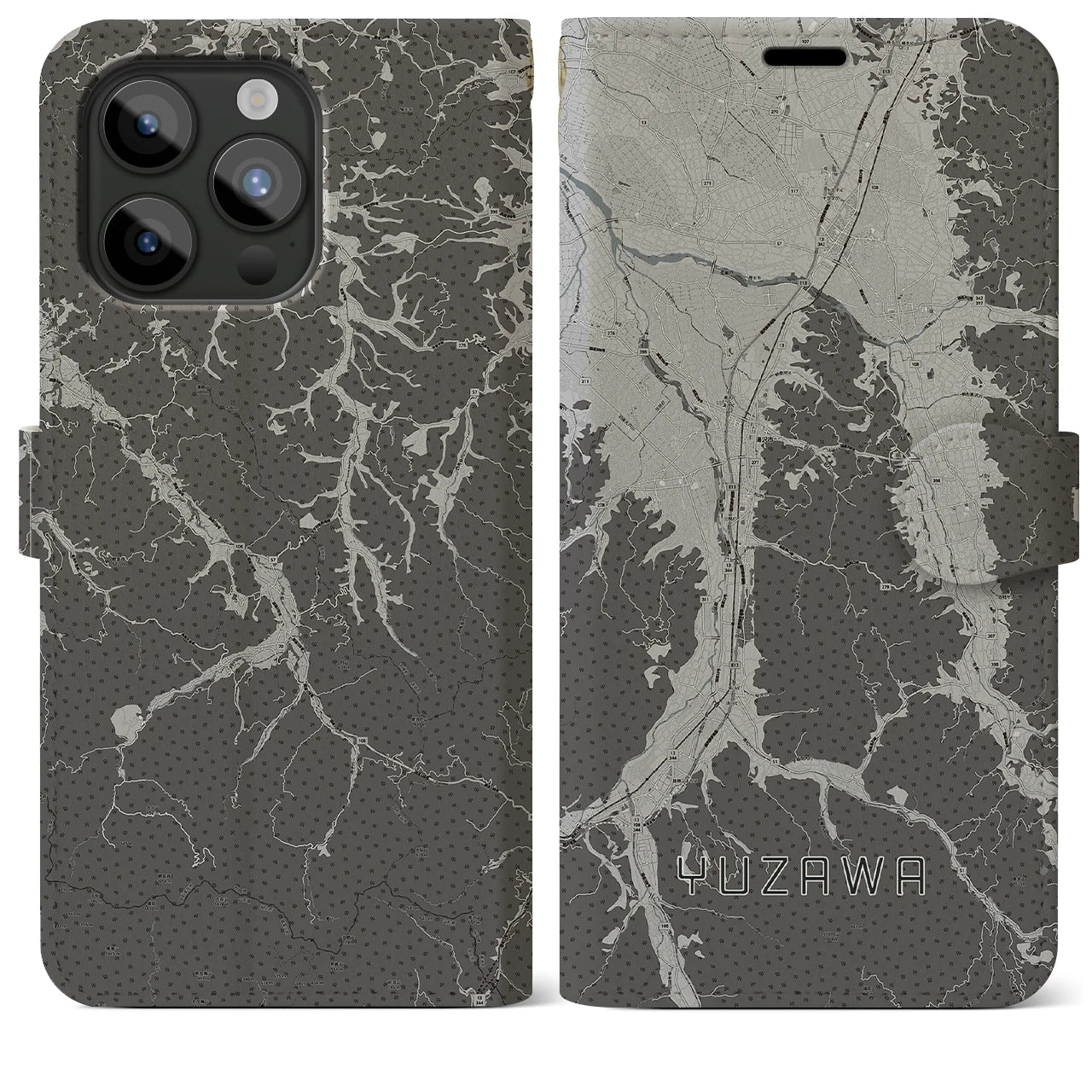 【湯沢(秋田県)】地図柄iPhoneケース(手帳タイプ)