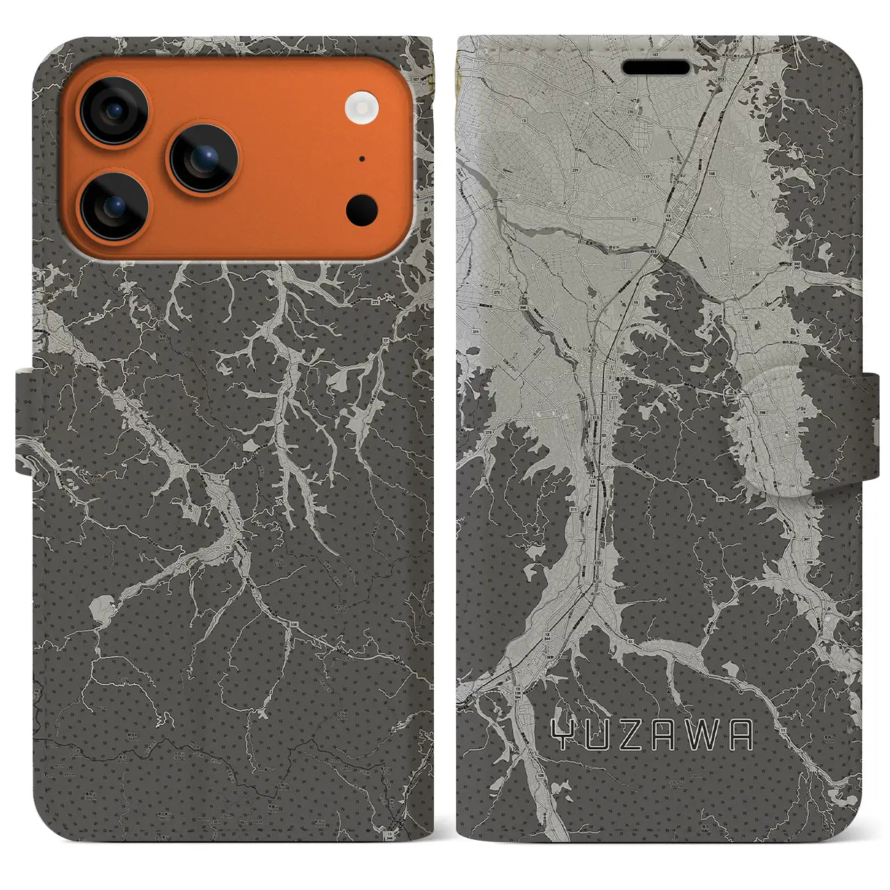 【湯沢(秋田県)】地図柄iPhoneケース(手帳タイプ)