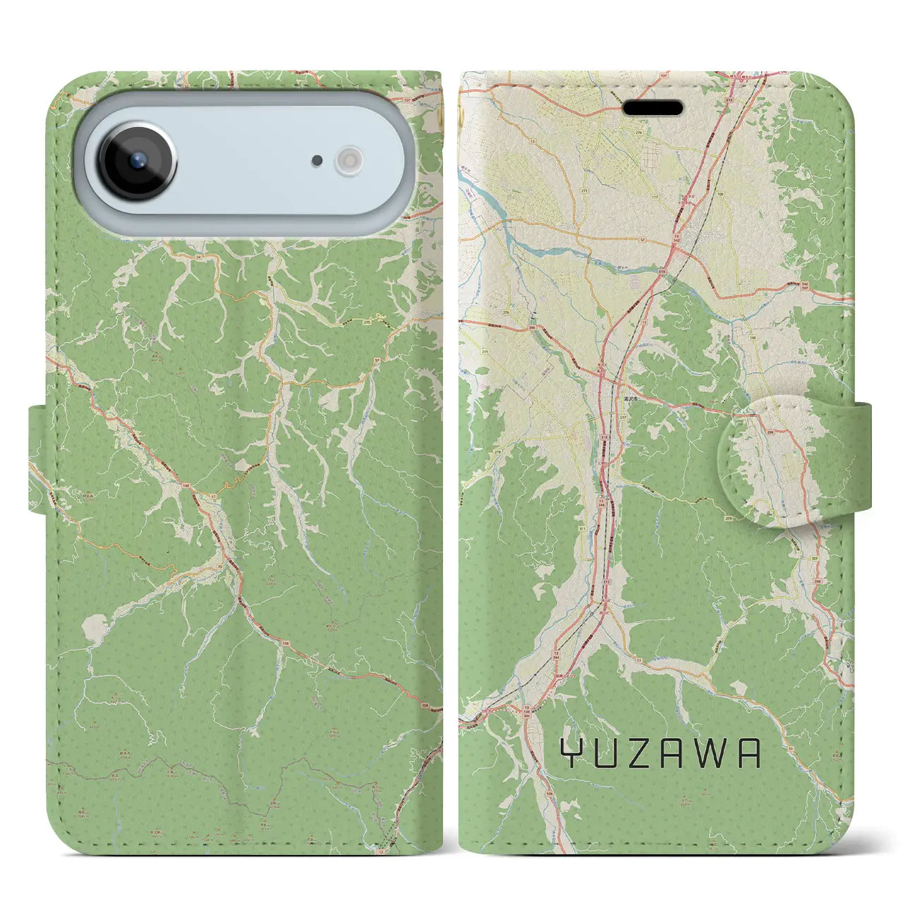 【湯沢(秋田県)】地図柄iPhoneケース(手帳タイプ)