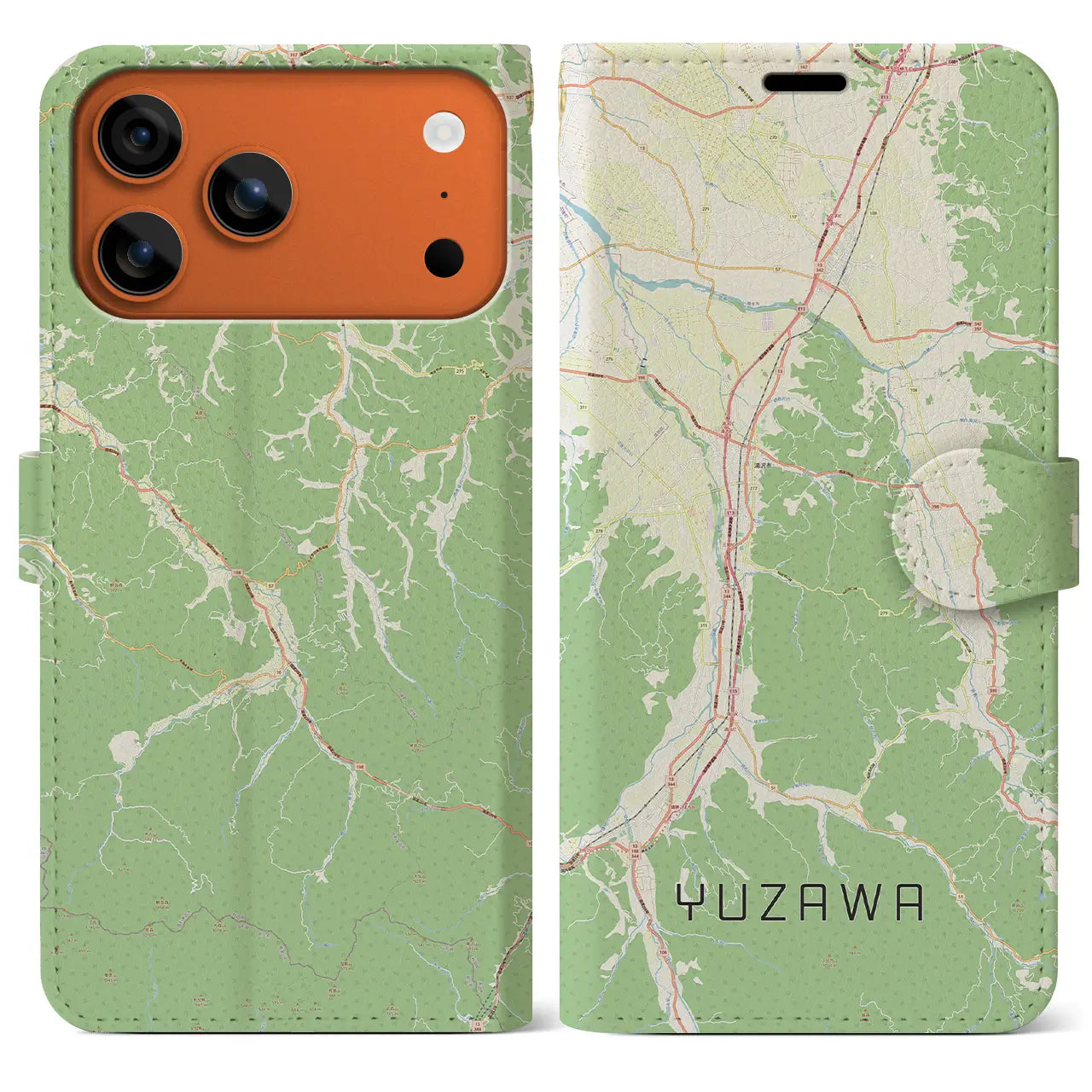 【湯沢(秋田県)】地図柄iPhoneケース(手帳タイプ)