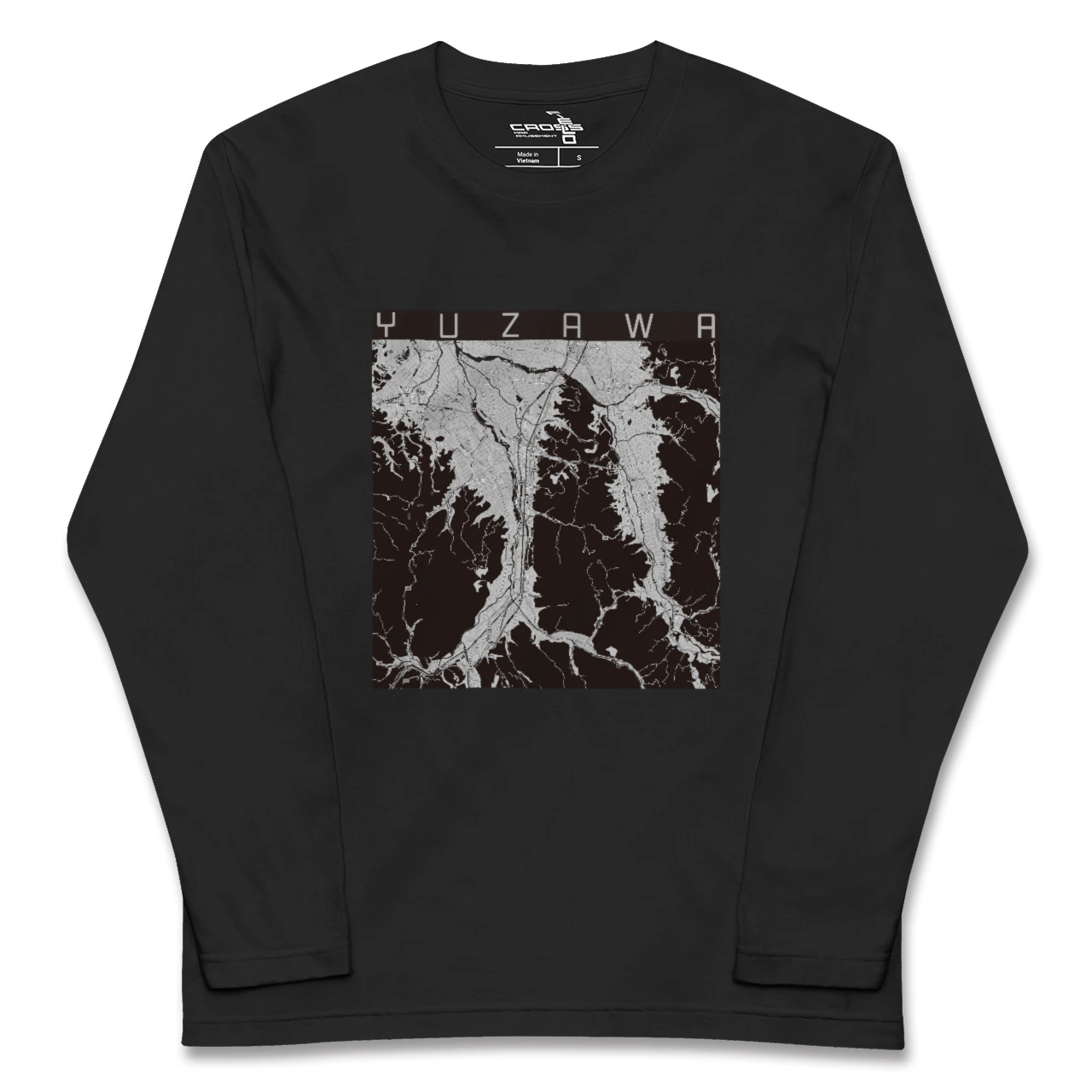 【湯沢(秋田県)】地図柄ロングスリーブTシャツ