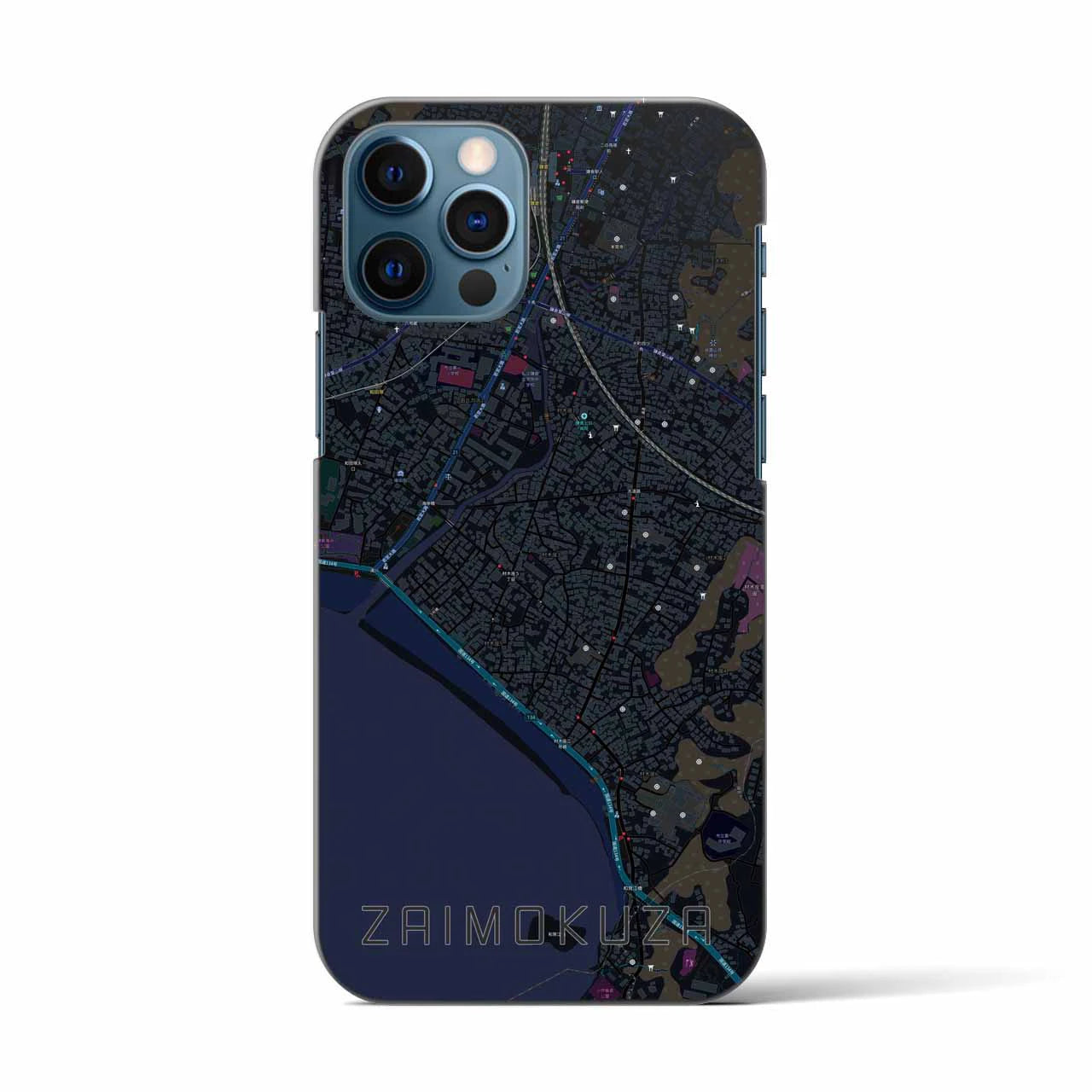 【材木座(神奈川県)】地図柄iPhoneケース(バックカバータイプ)