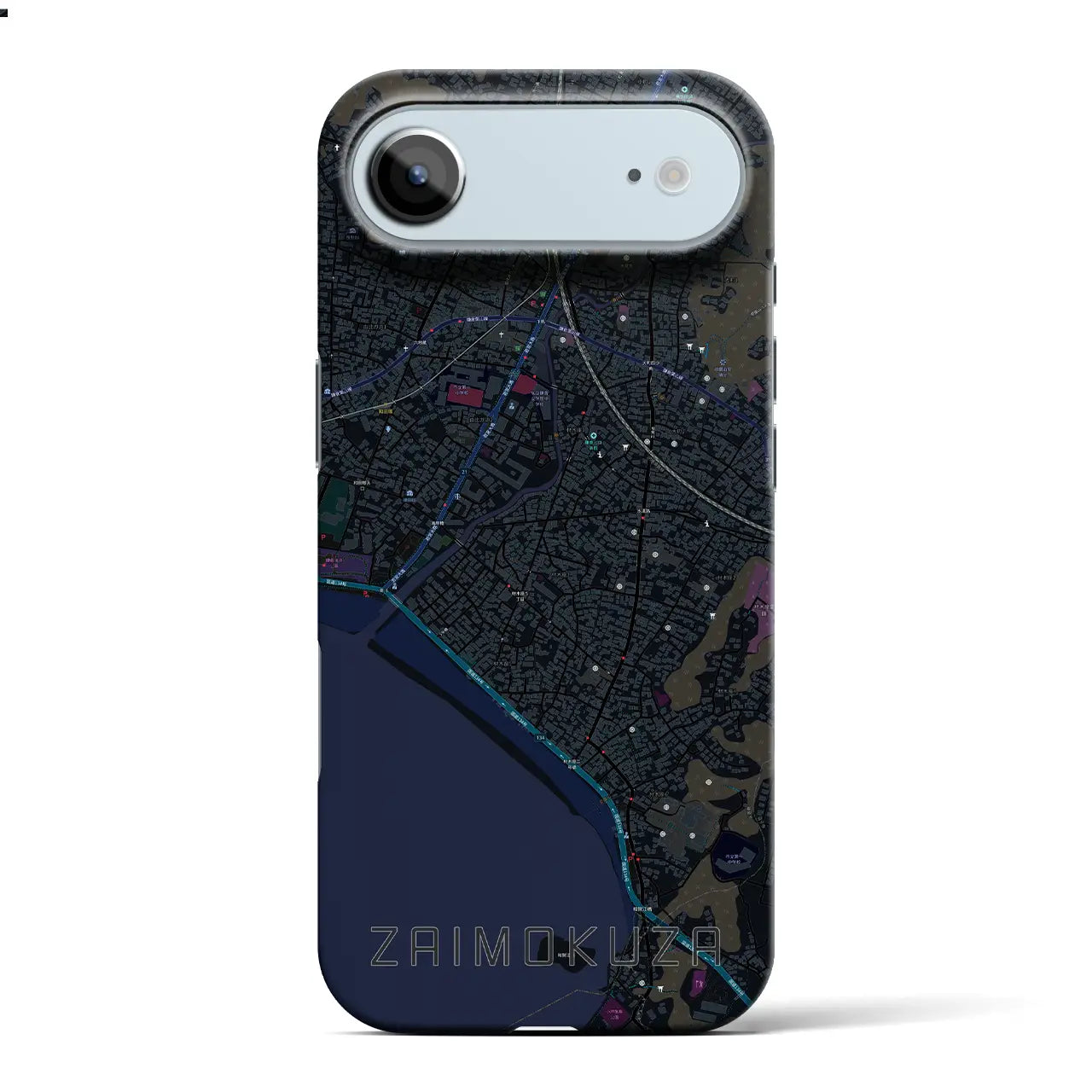 【材木座(神奈川県)】地図柄iPhoneケース(バックカバータイプ)