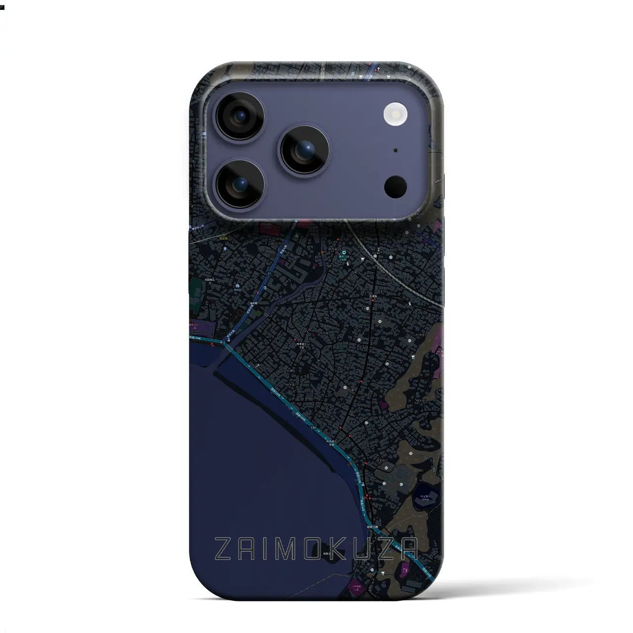 【材木座(神奈川県)】地図柄iPhoneケース(バックカバータイプ)