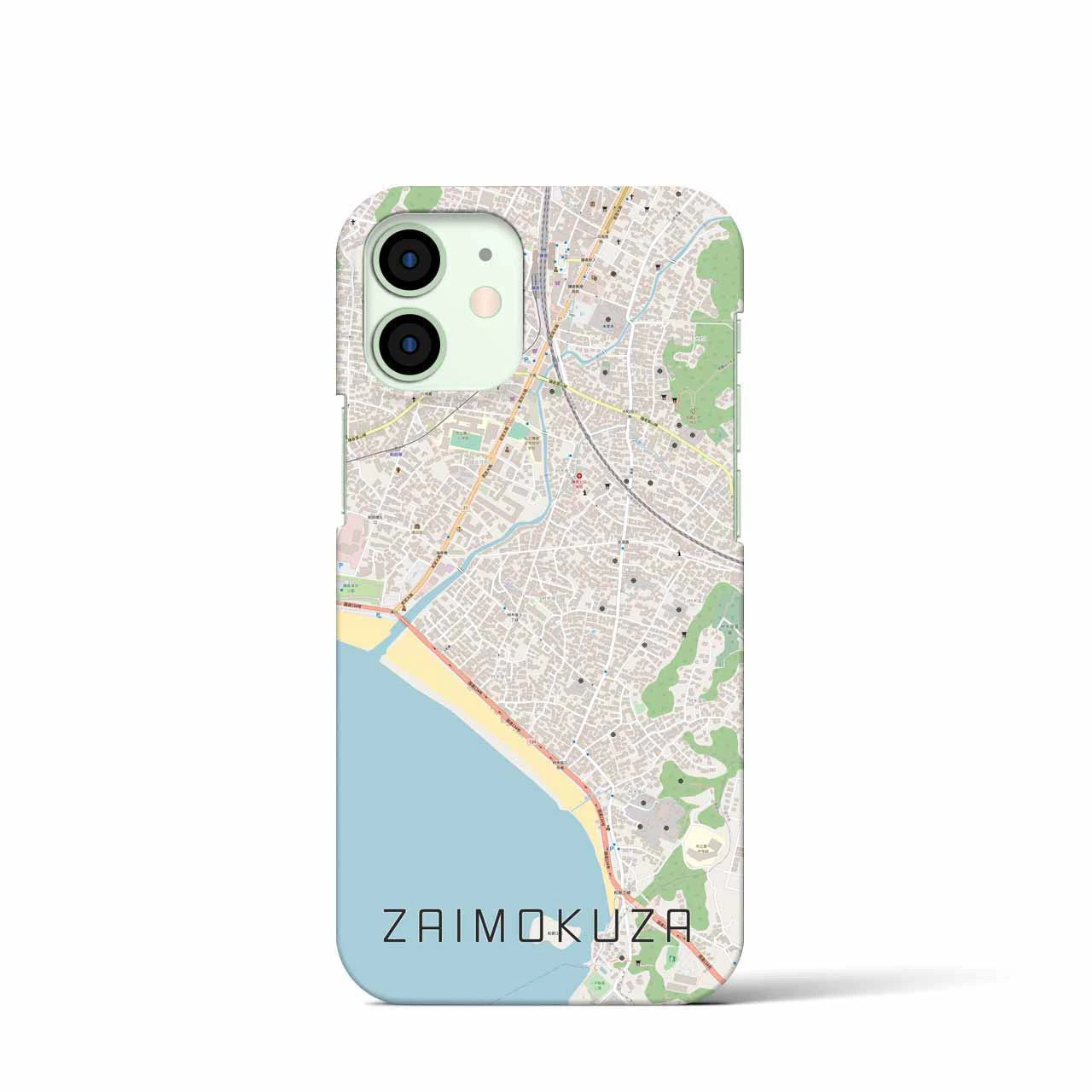 【材木座(神奈川県)】地図柄iPhoneケース(バックカバータイプ)