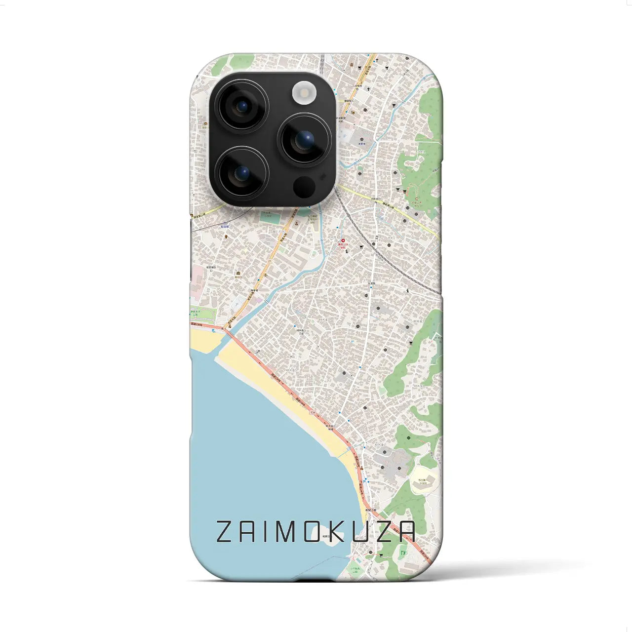 【材木座(神奈川県)】地図柄iPhoneケース(バックカバータイプ)
