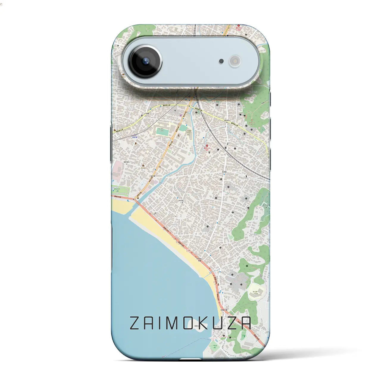 【材木座(神奈川県)】地図柄iPhoneケース(バックカバータイプ)