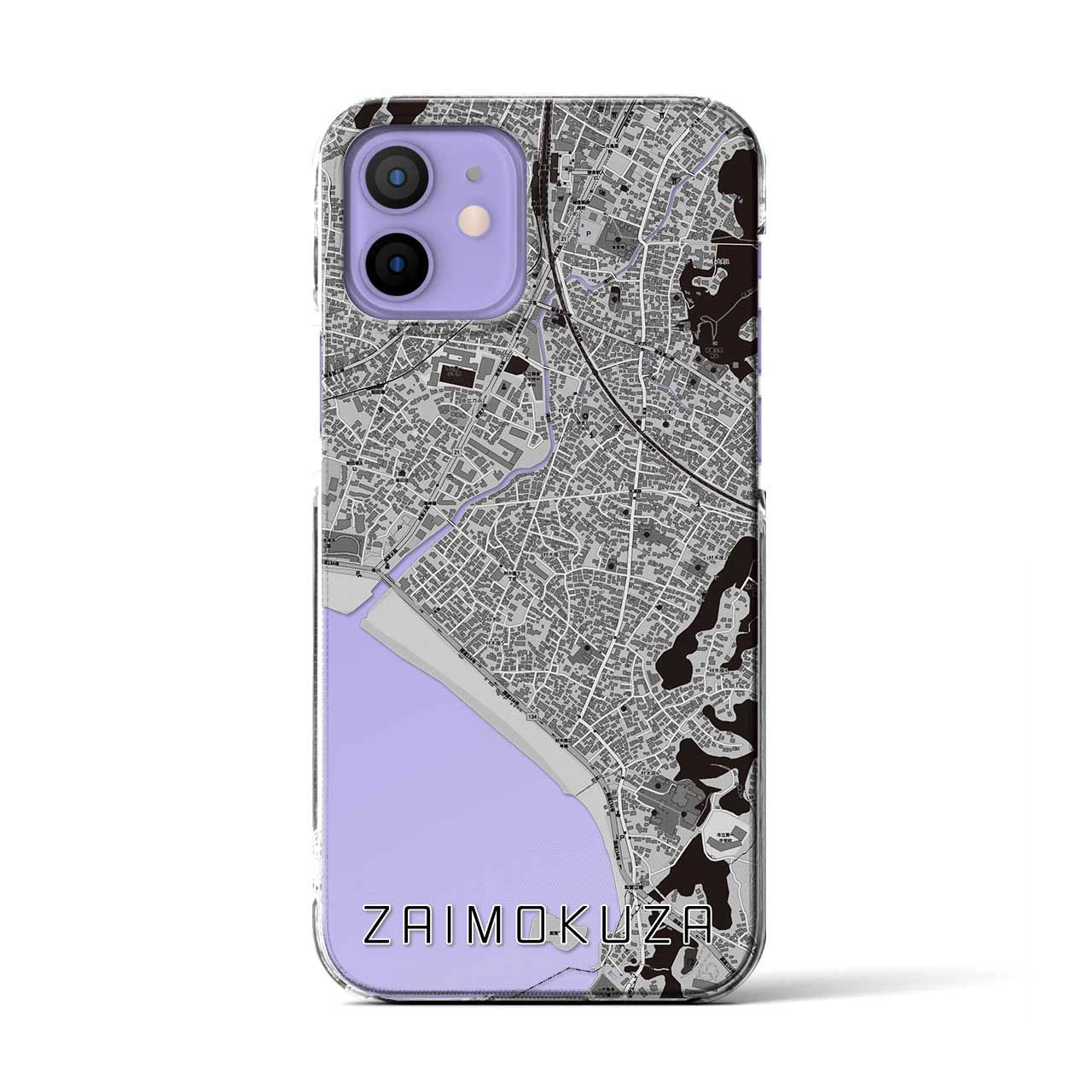 【材木座(神奈川県)】地図柄iPhoneケース(クリアタイプ)