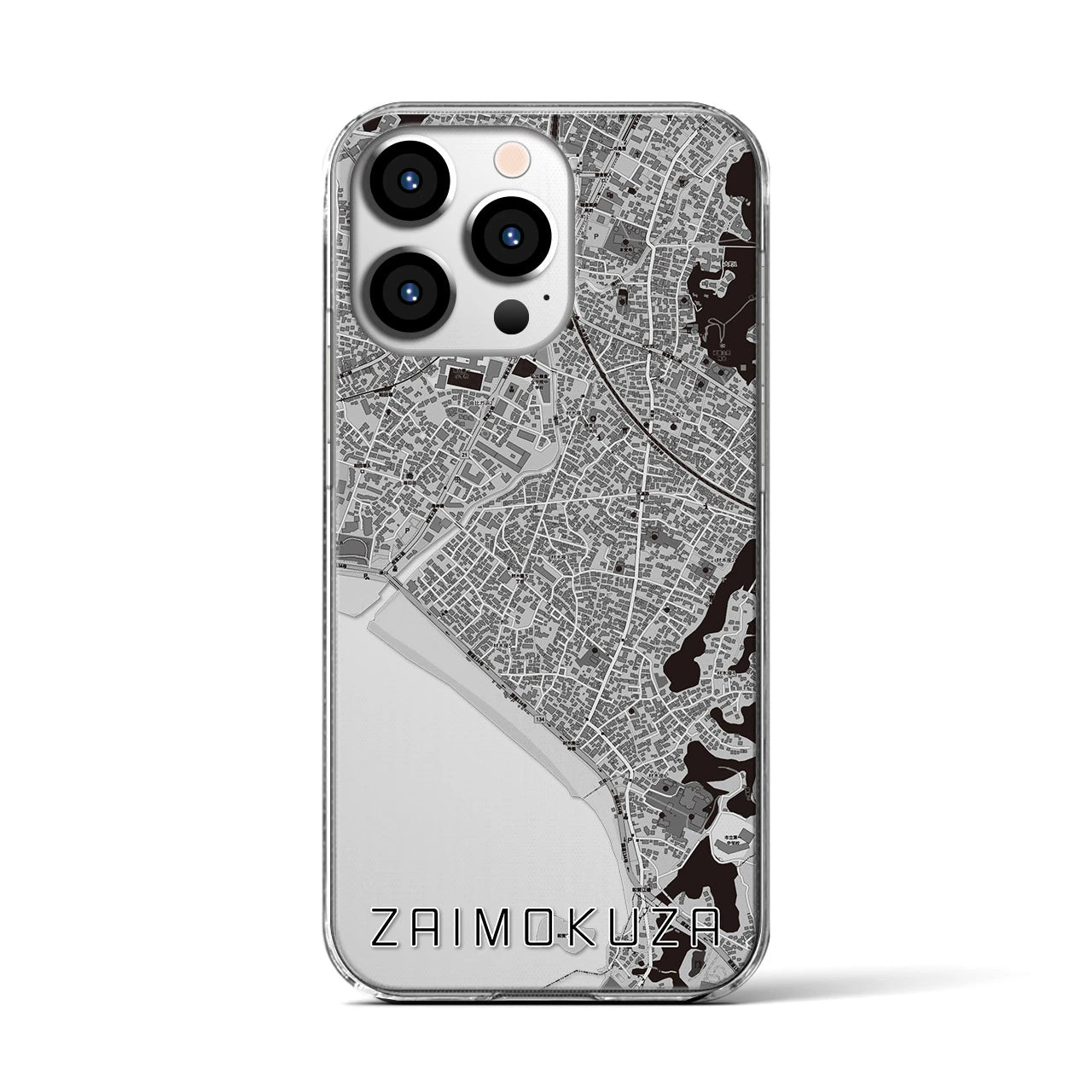 【材木座(神奈川県)】地図柄iPhoneケース(クリアタイプ)