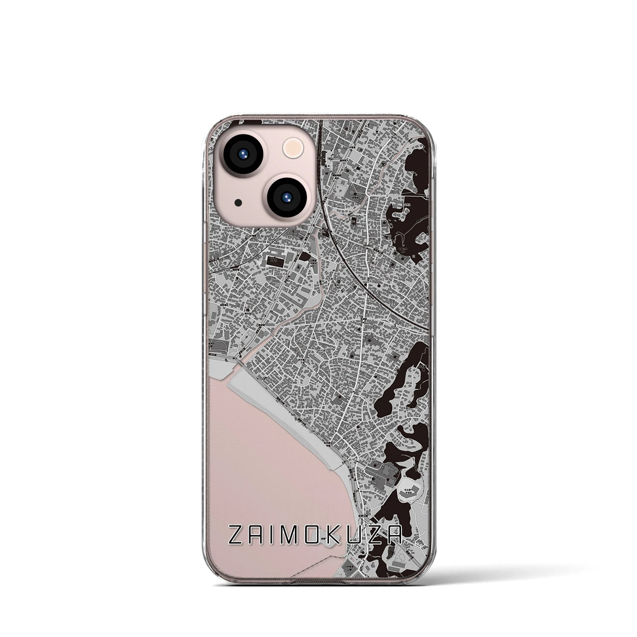 【材木座(神奈川県)】地図柄iPhoneケース(クリアタイプ)