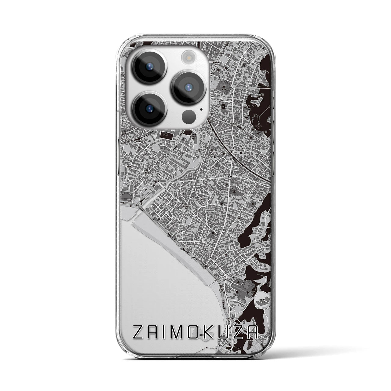 【材木座(神奈川県)】地図柄iPhoneケース(クリアタイプ)