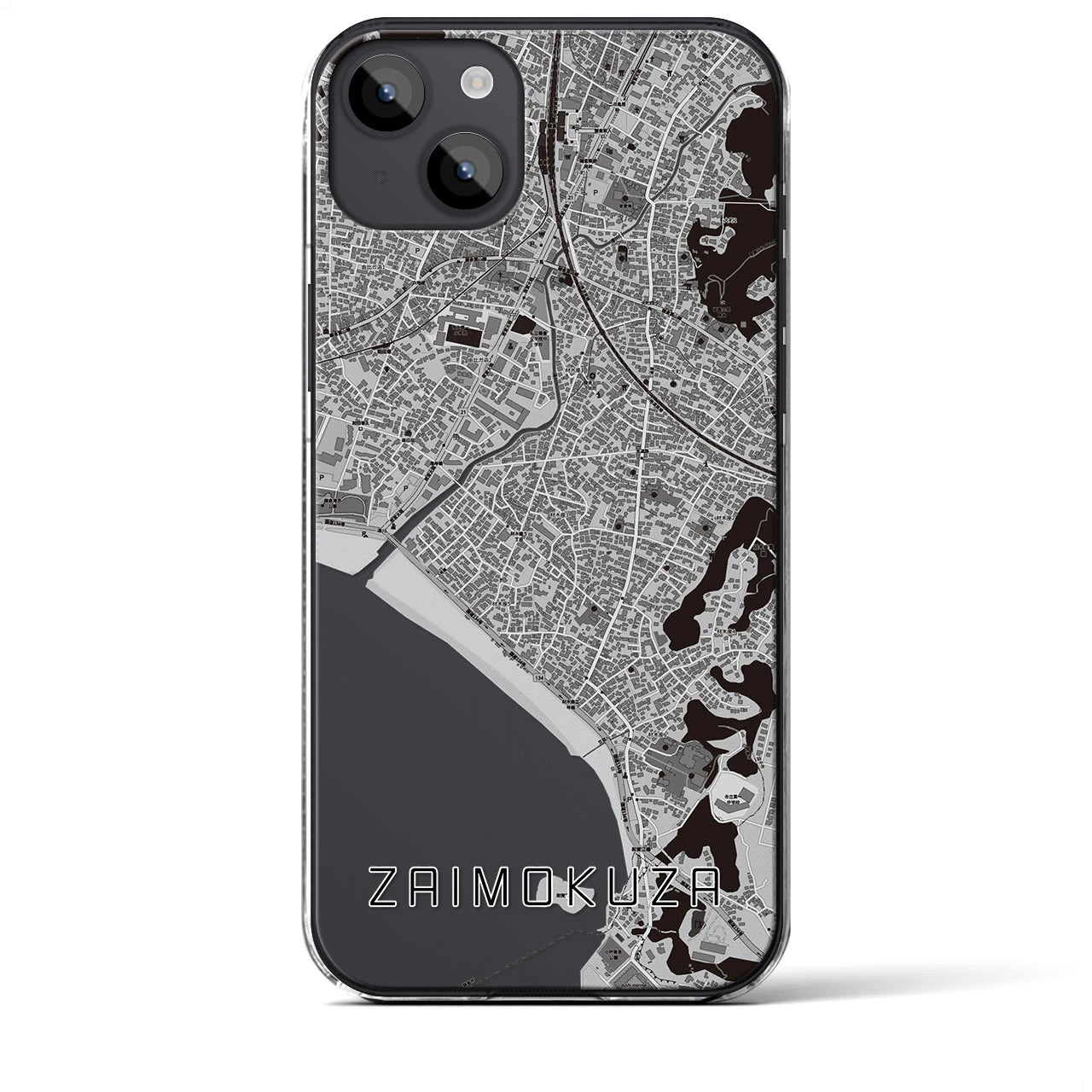 【材木座(神奈川県)】地図柄iPhoneケース(クリアタイプ)