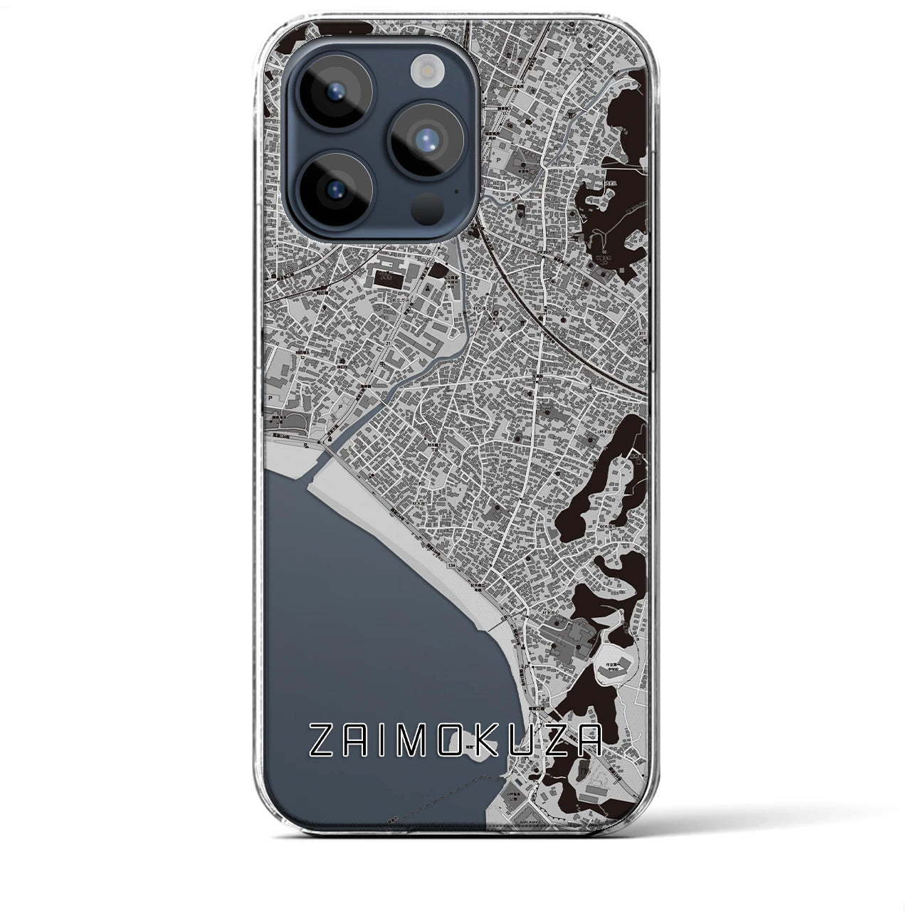 【材木座(神奈川県)】地図柄iPhoneケース(クリアタイプ)