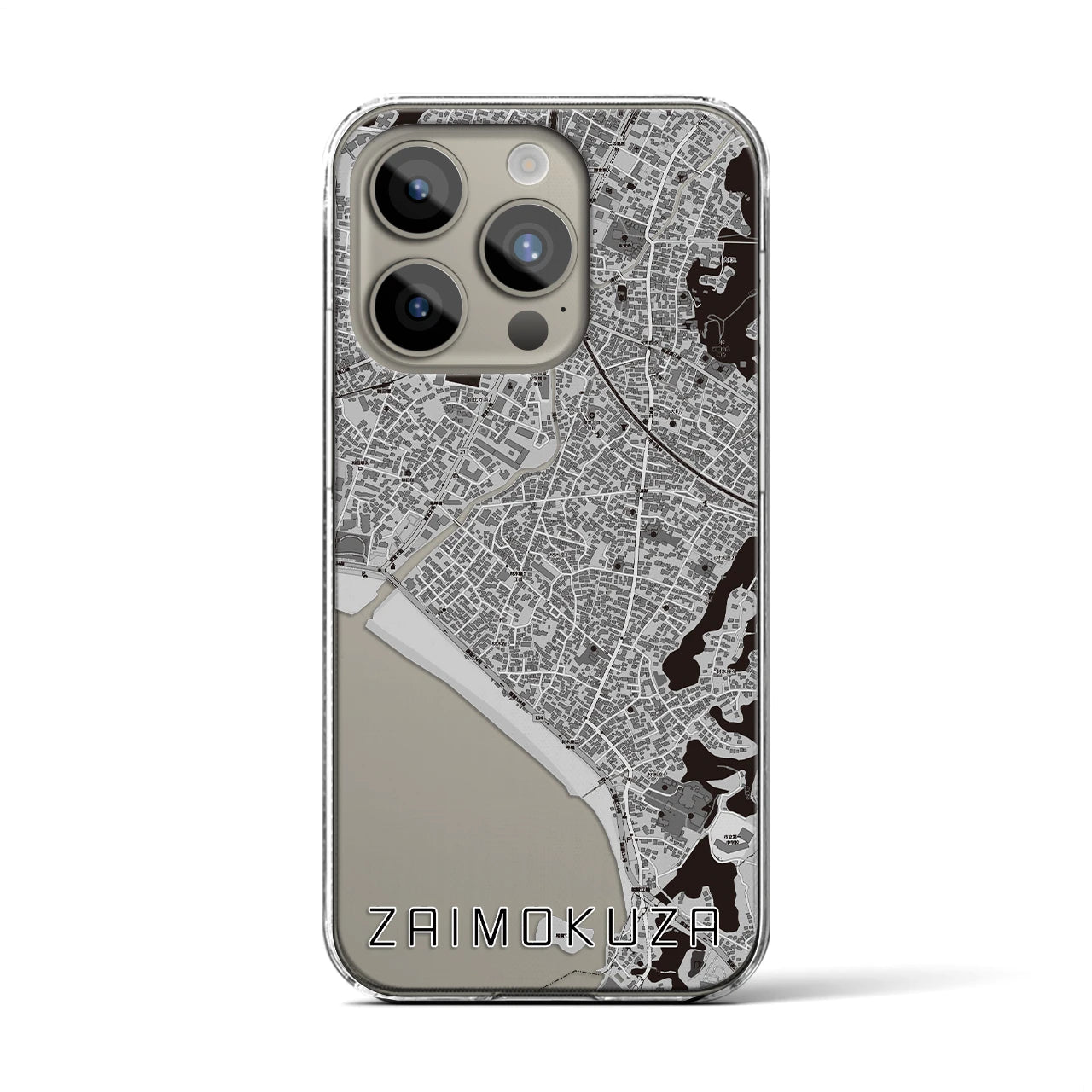 【材木座(神奈川県)】地図柄iPhoneケース(クリアタイプ)