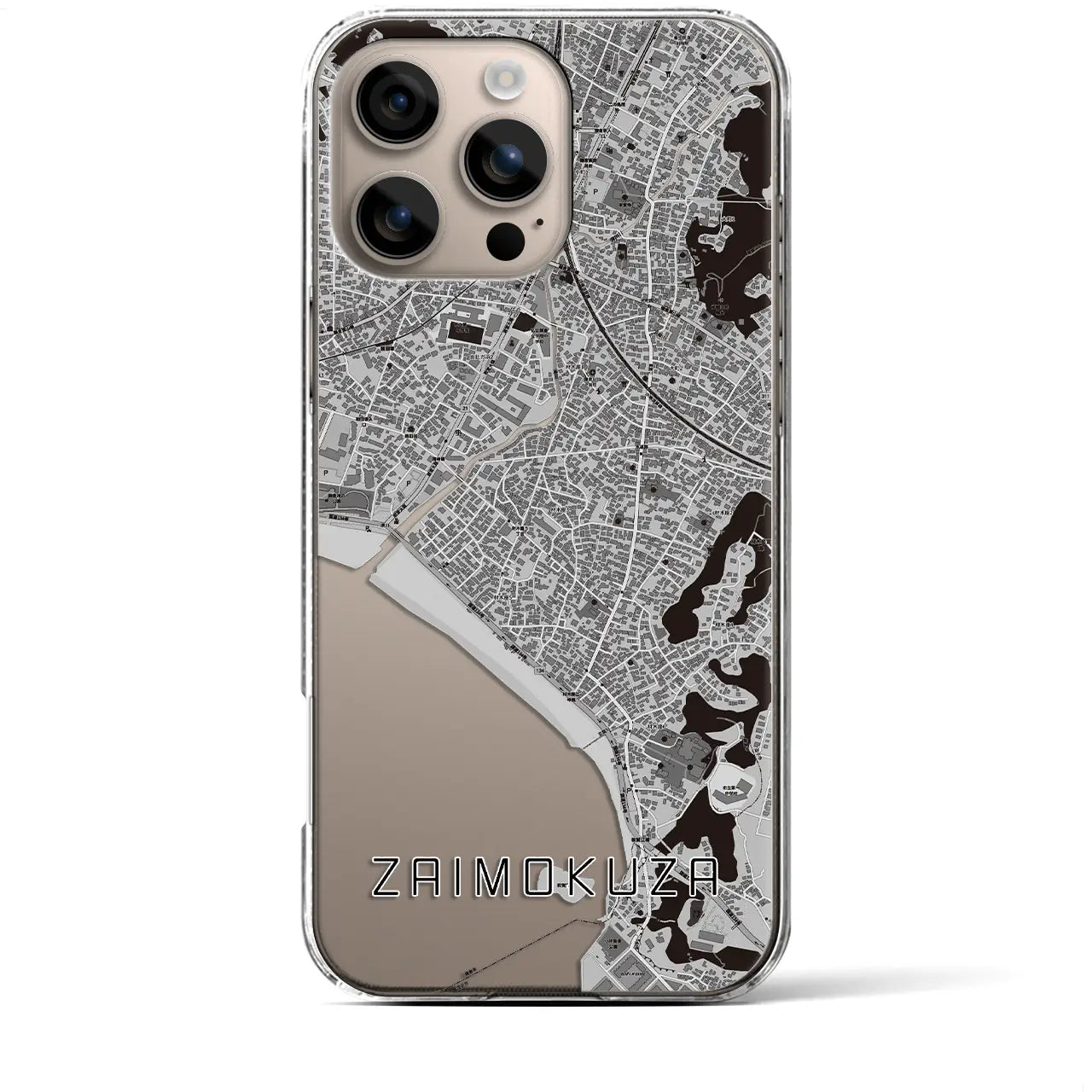 【材木座(神奈川県)】地図柄iPhoneケース(クリアタイプ)