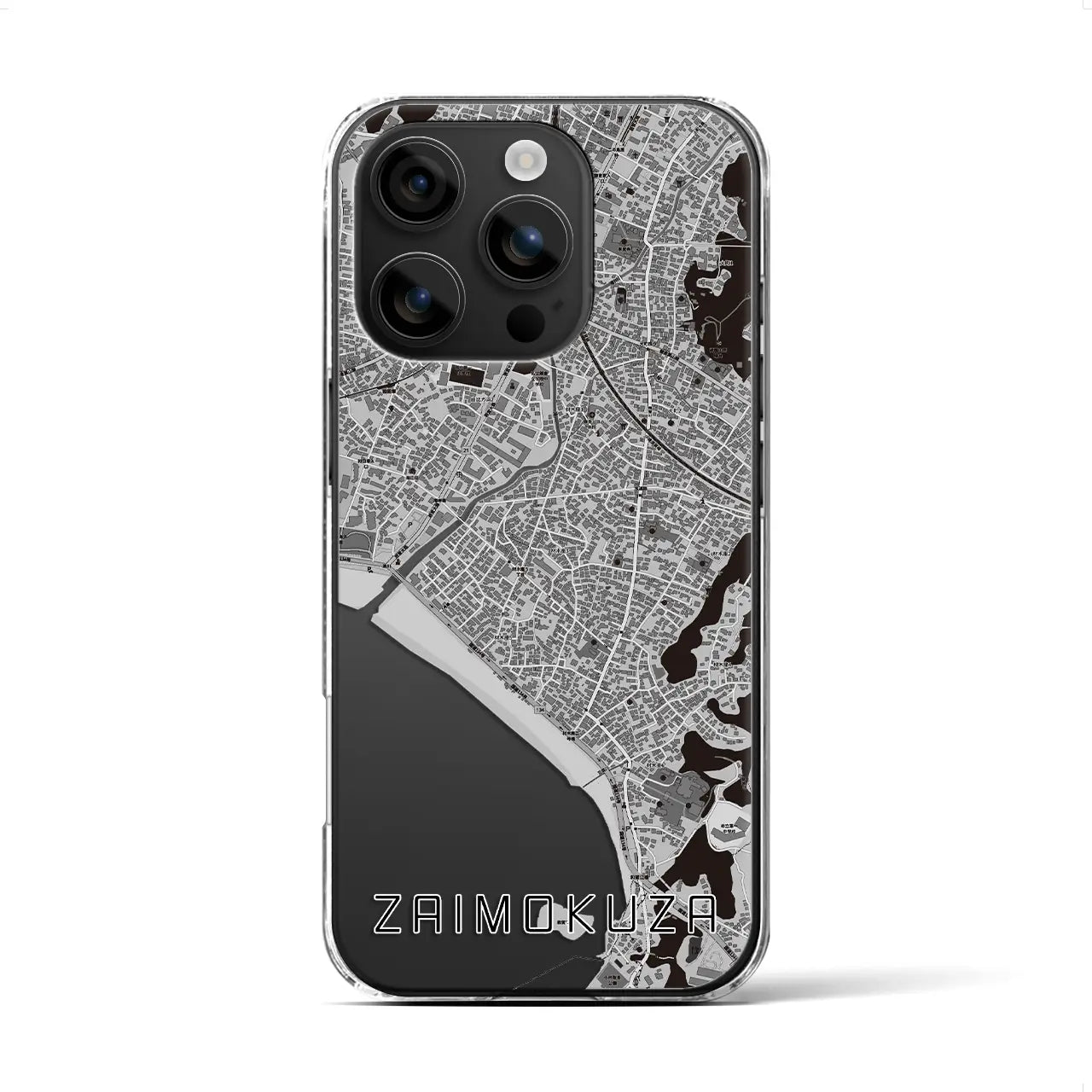 【材木座(神奈川県)】地図柄iPhoneケース(クリアタイプ)