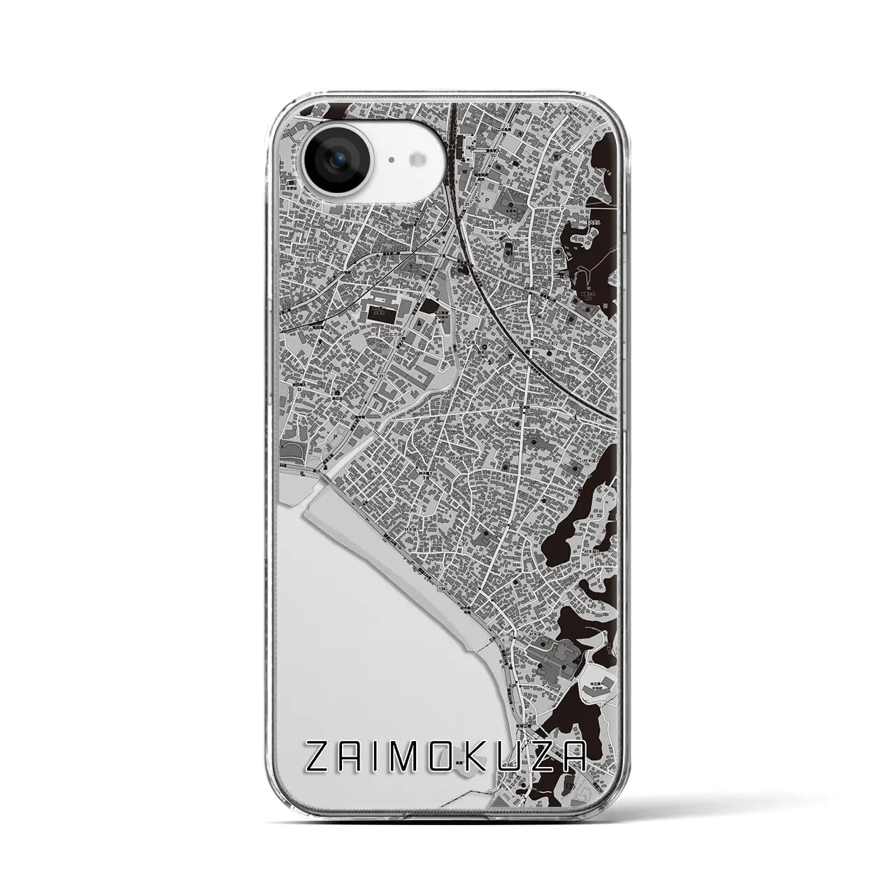 【材木座(神奈川県)】地図柄iPhoneケース(クリアタイプ)