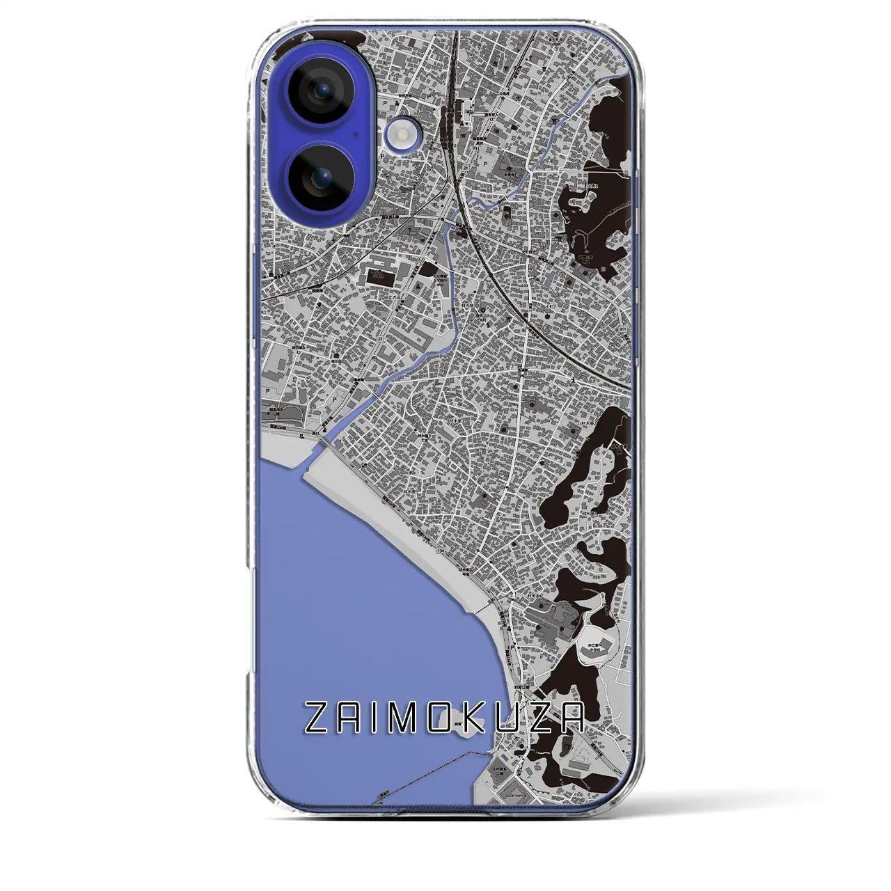 【材木座(神奈川県)】地図柄iPhoneケース(クリアタイプ)