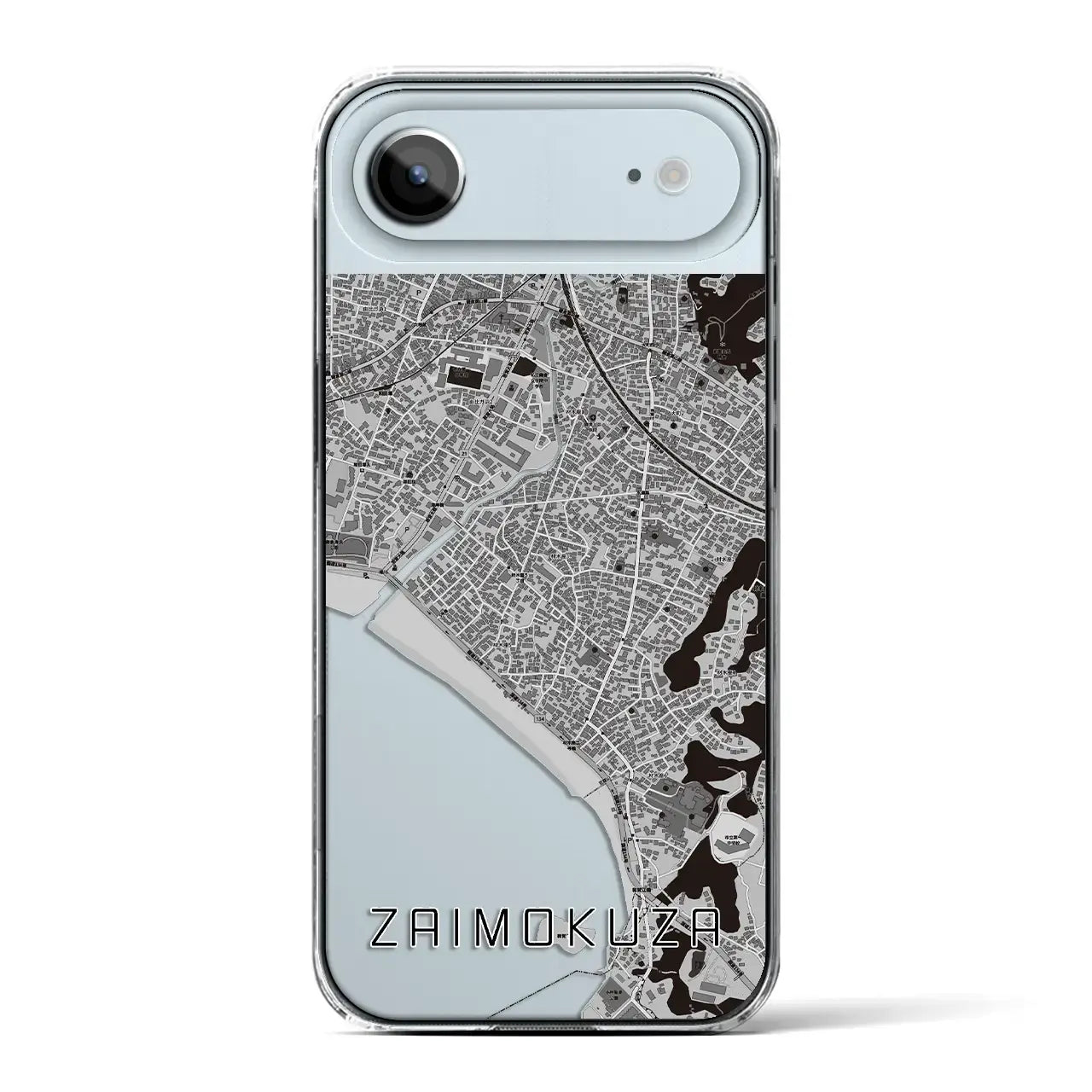 【材木座(神奈川県)】地図柄iPhoneケース(クリアタイプ)