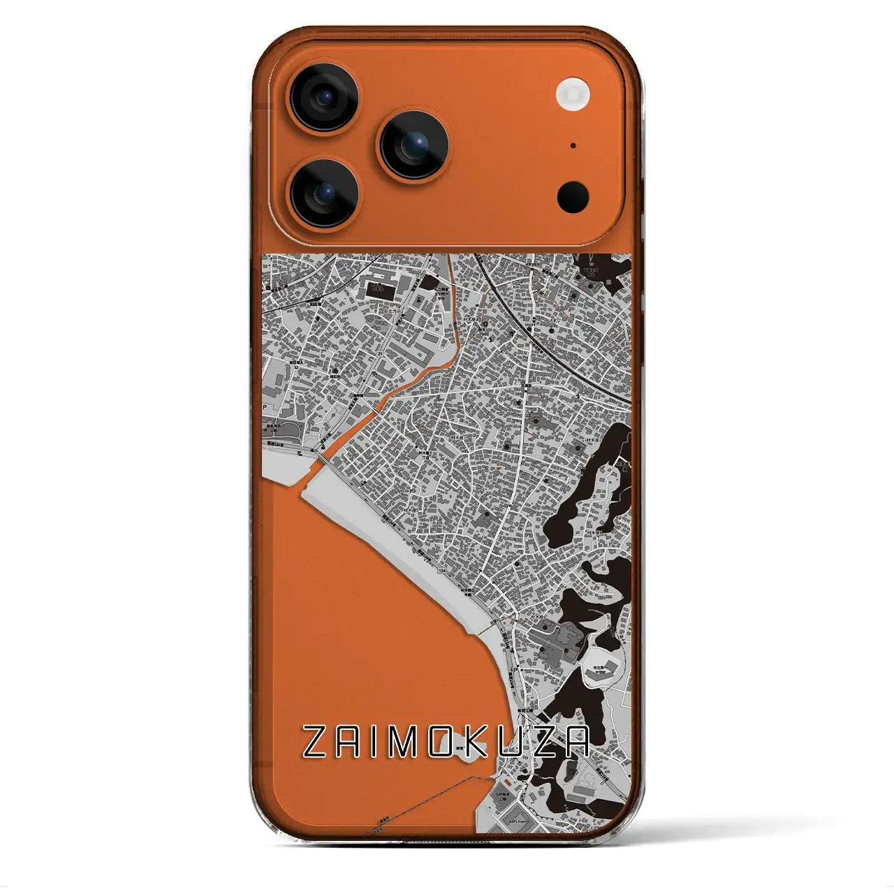 【材木座(神奈川県)】地図柄iPhoneケース(クリアタイプ)