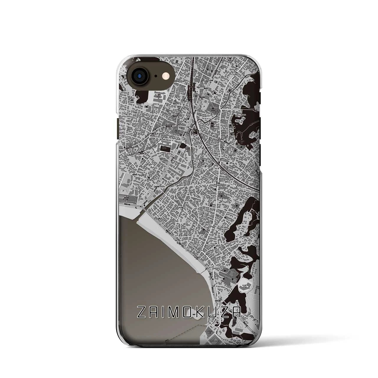 【材木座(神奈川県)】地図柄iPhoneケース(クリアタイプ)