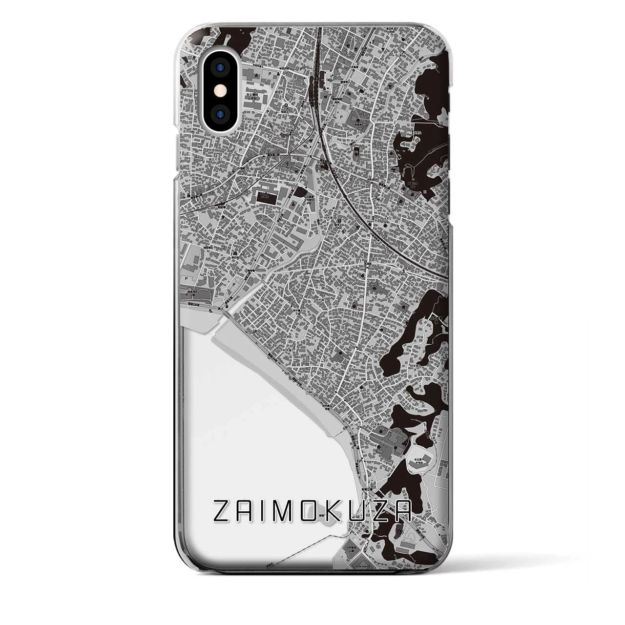 【材木座(神奈川県)】地図柄iPhoneケース(クリアタイプ)