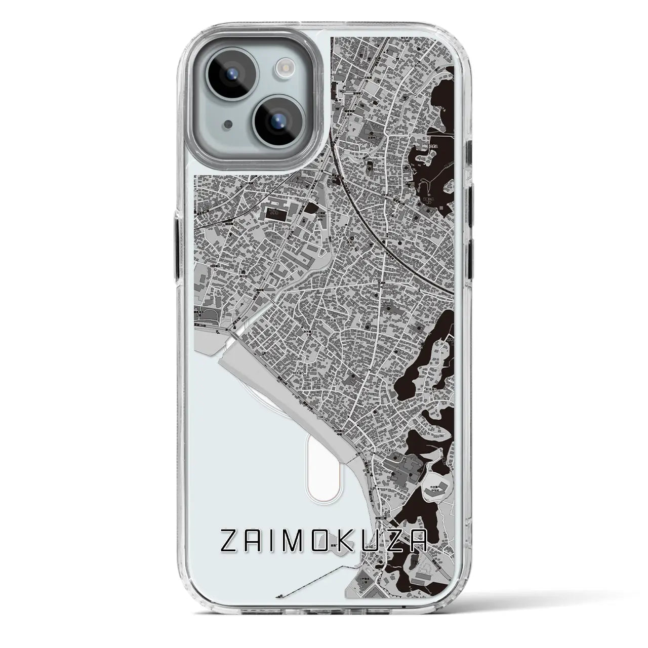 【材木座(神奈川県)】地図柄iPhoneケース(MagSafeタイプ)