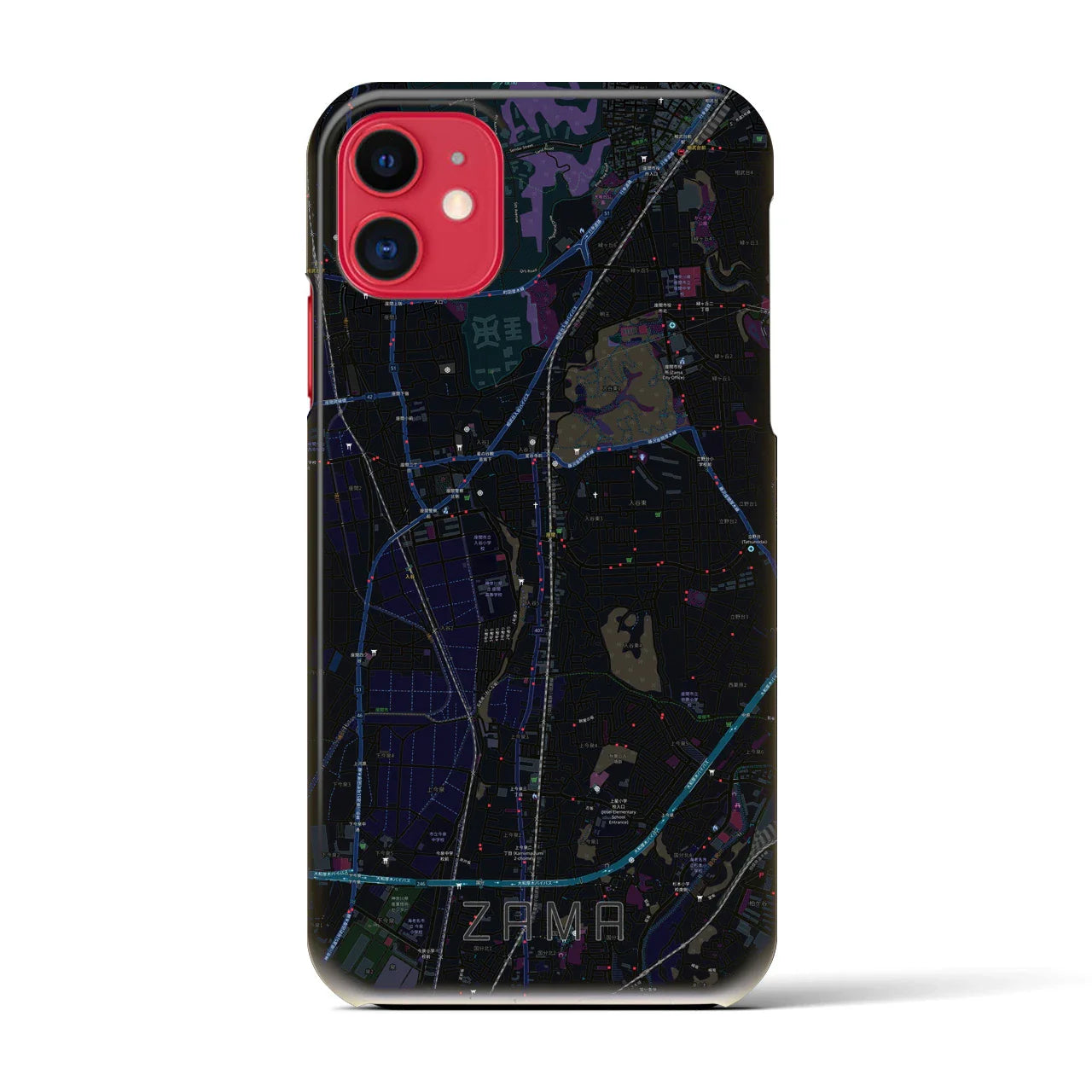 【座間(神奈川県)】地図柄iPhoneケース(バックカバータイプ)