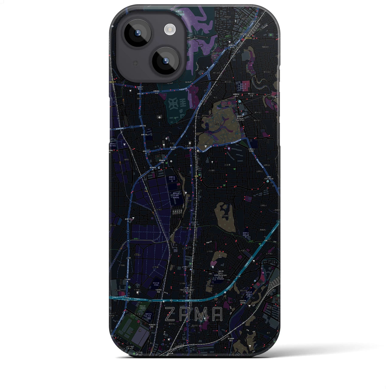 【座間(神奈川県)】地図柄iPhoneケース(バックカバータイプ)