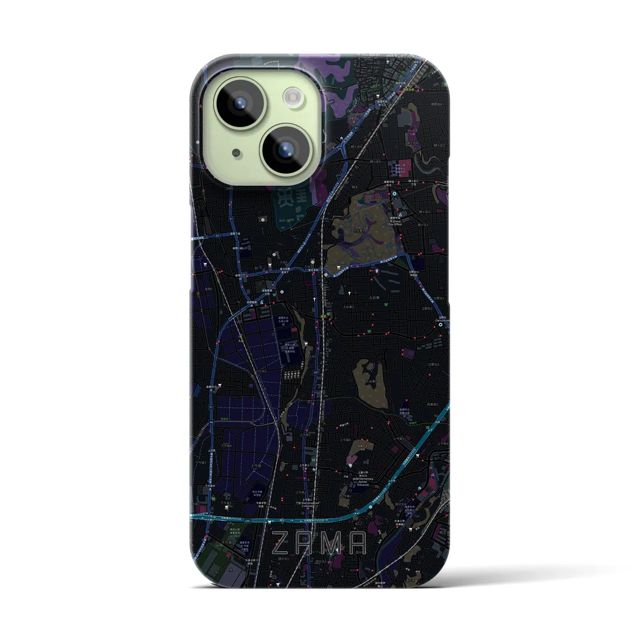 【座間(神奈川県)】地図柄iPhoneケース(バックカバータイプ)