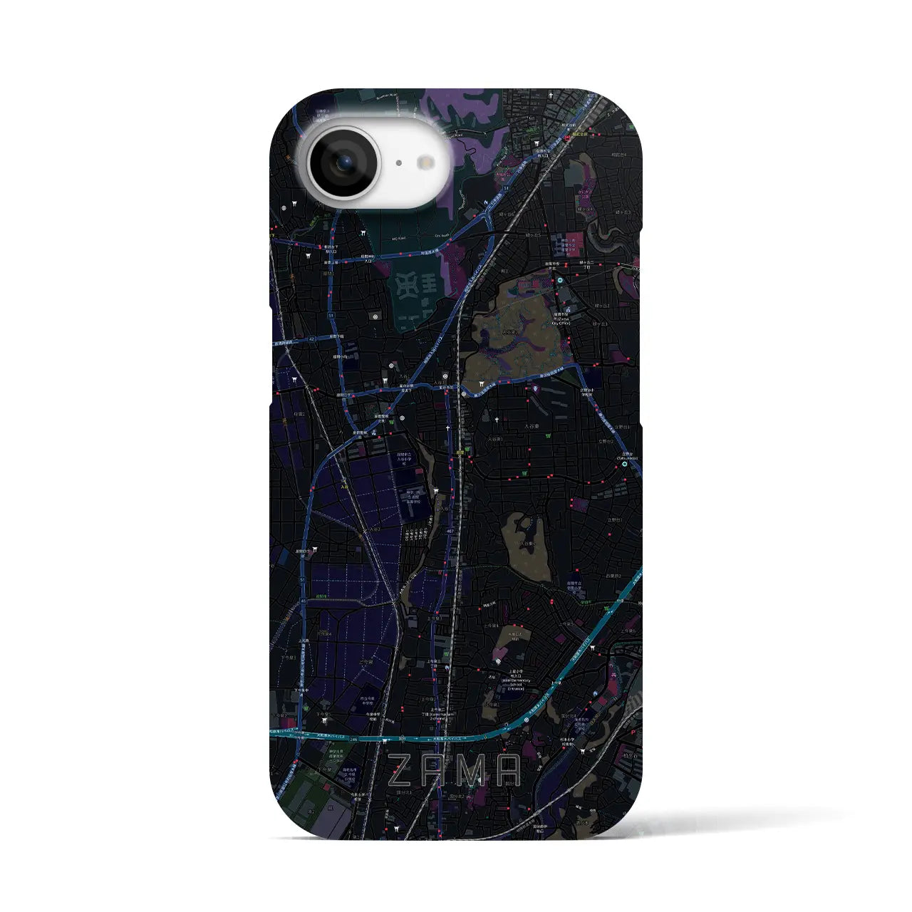 【座間(神奈川県)】地図柄iPhoneケース(バックカバータイプ)