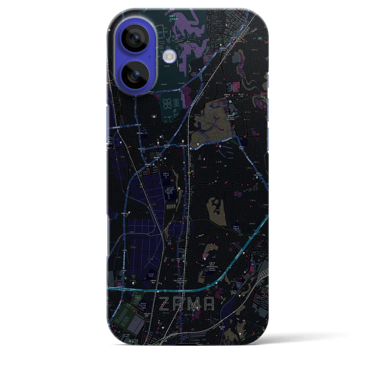 【座間(神奈川県)】地図柄iPhoneケース(バックカバータイプ)