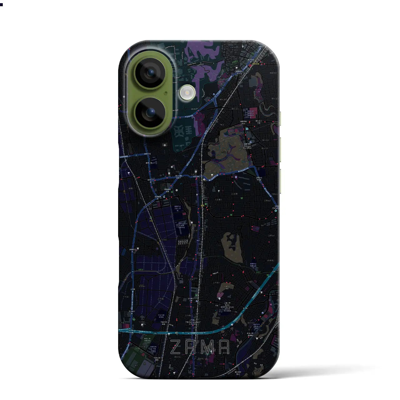 【座間(神奈川県)】地図柄iPhoneケース(バックカバータイプ)