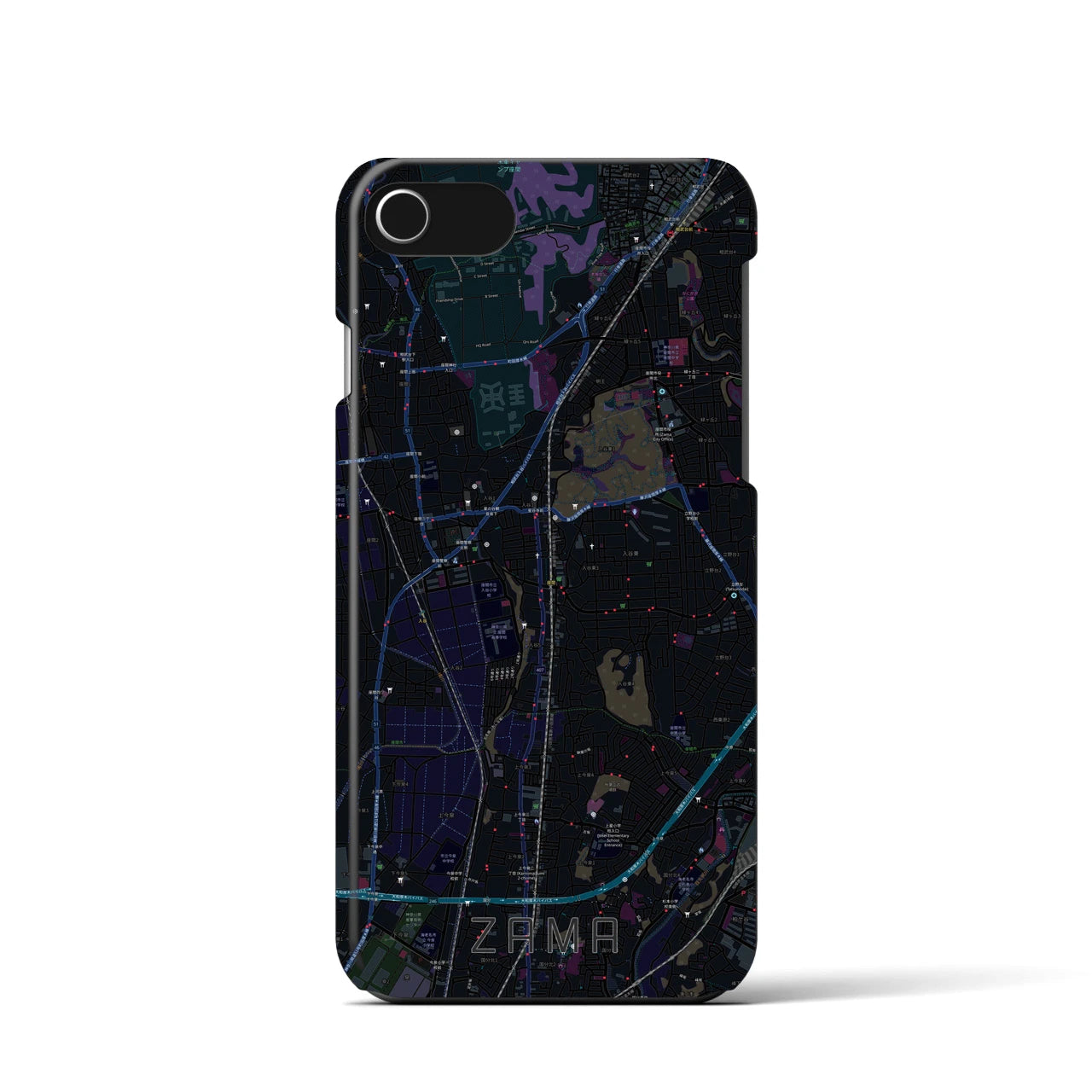 【座間(神奈川県)】地図柄iPhoneケース(バックカバータイプ)