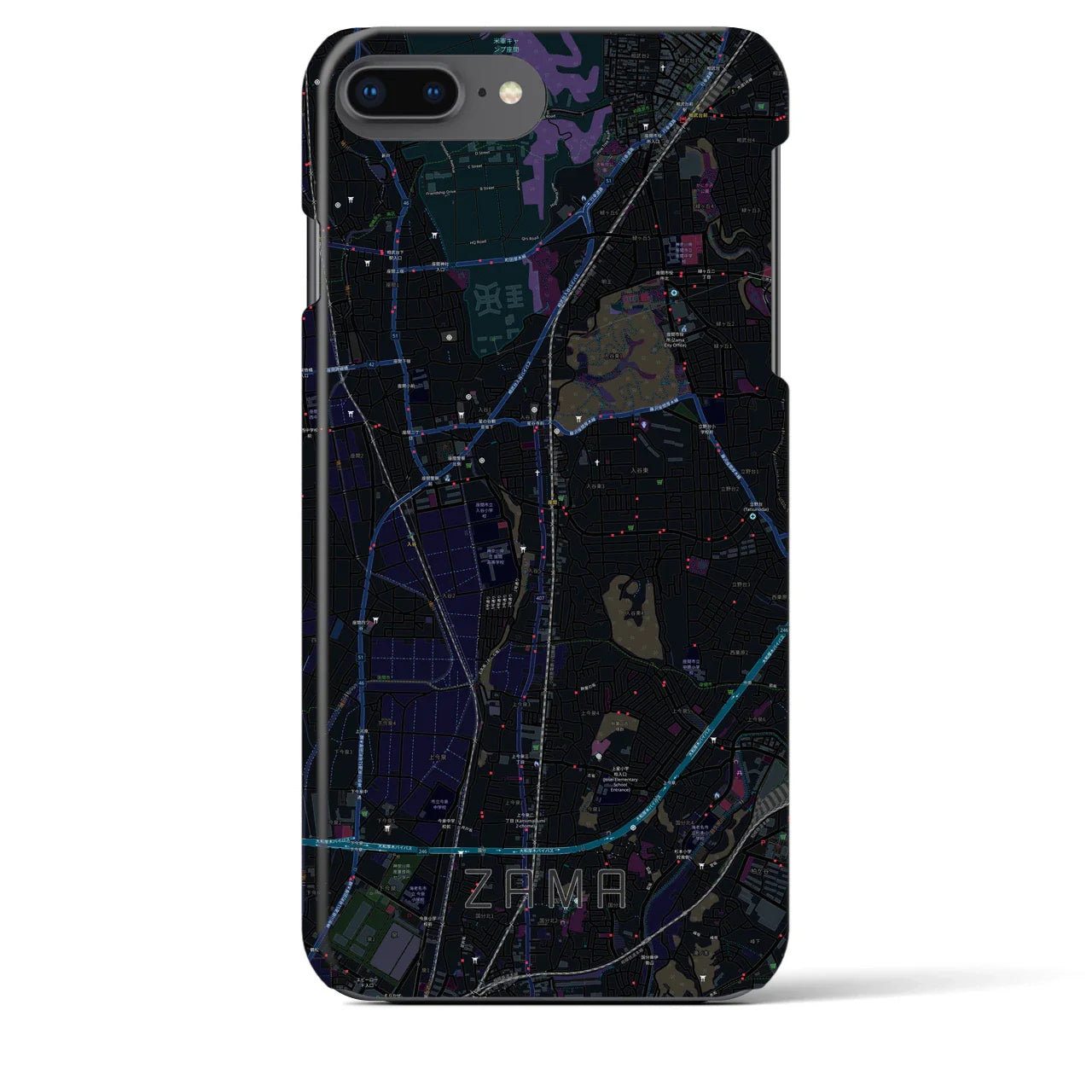 【座間(神奈川県)】地図柄iPhoneケース(バックカバータイプ)